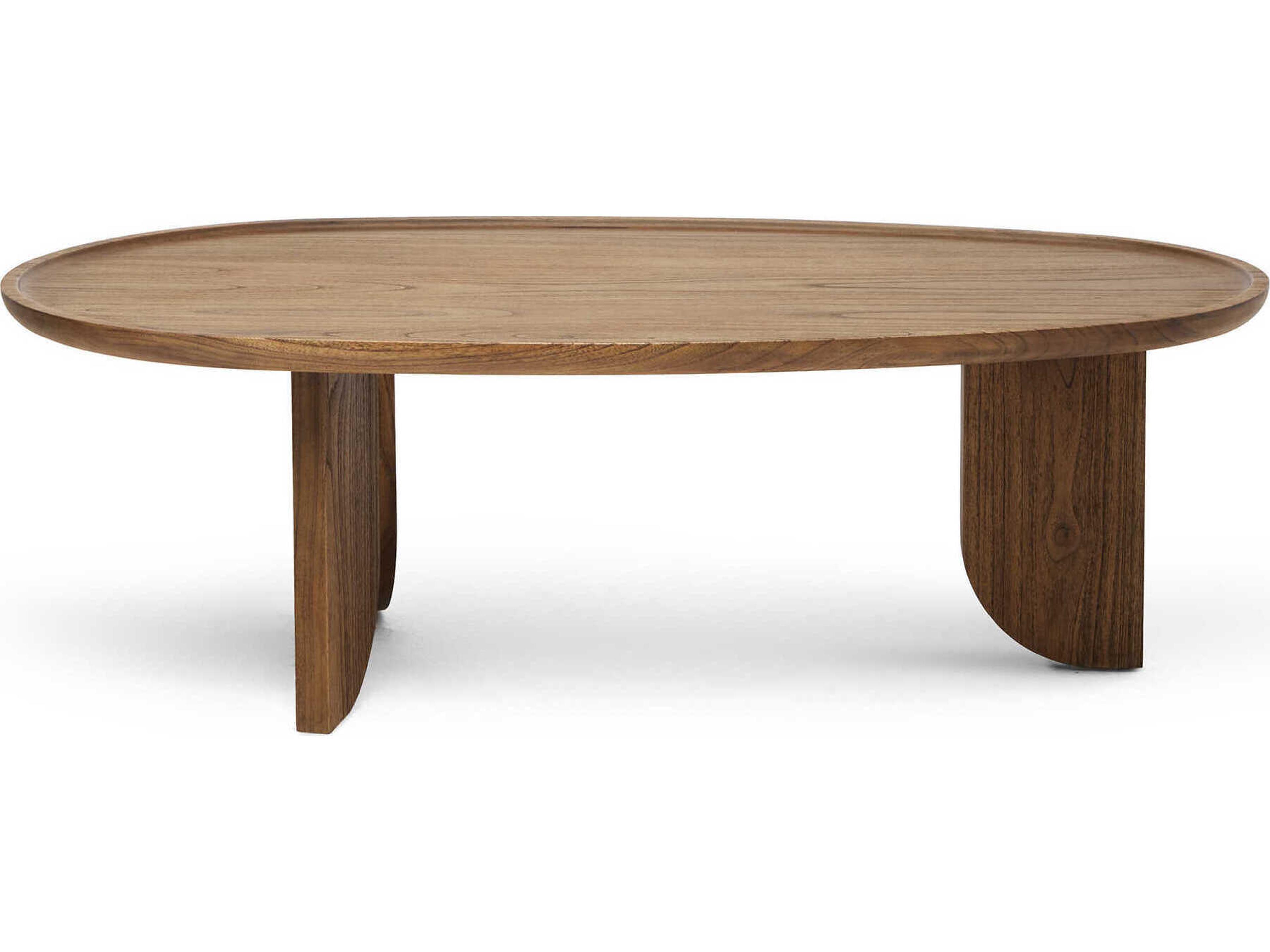 Interlude Home Ellison Oval Wood Pecan Coffee Table