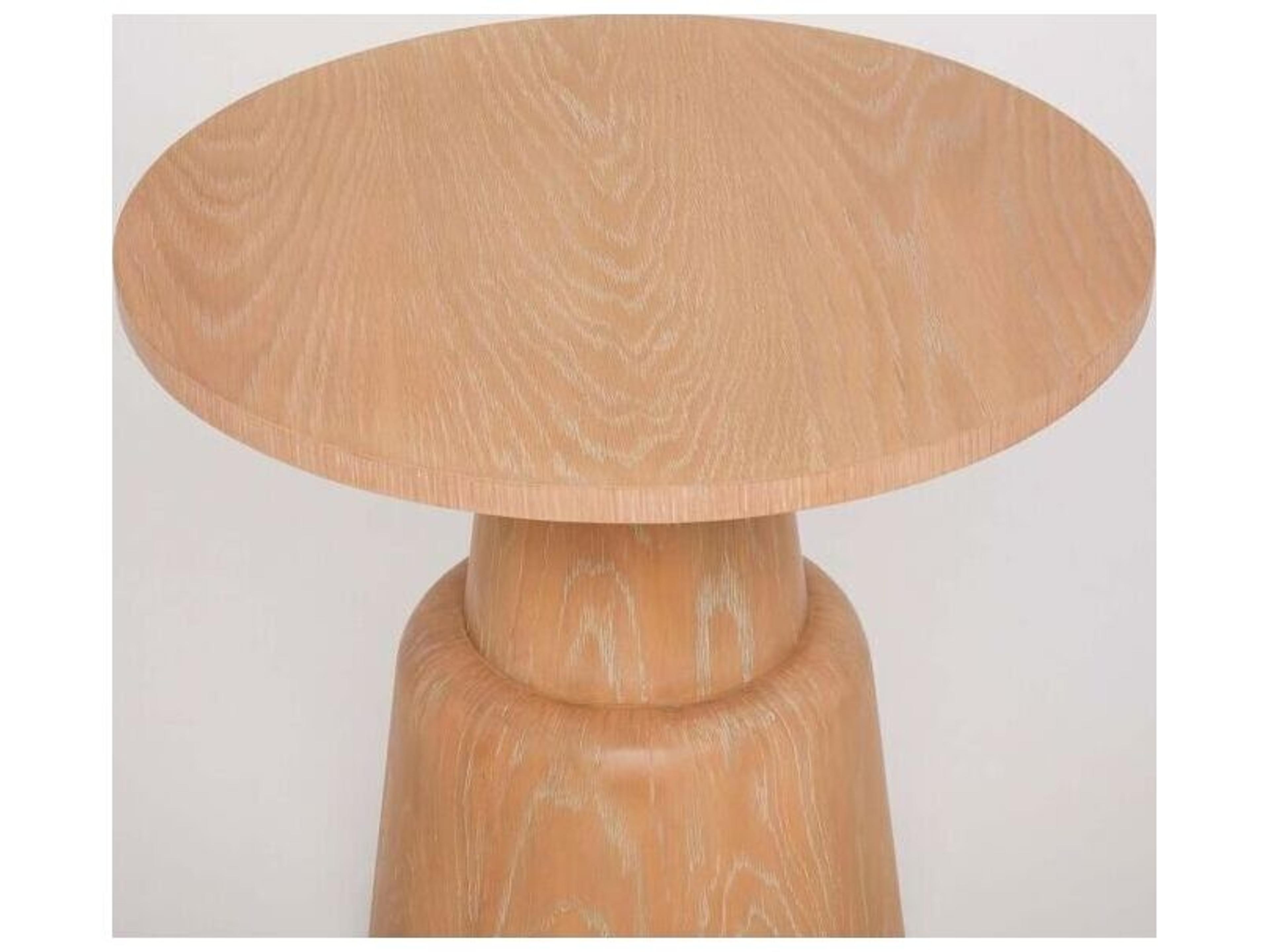 Interlude Home Graves Round Wood Saddle End Table