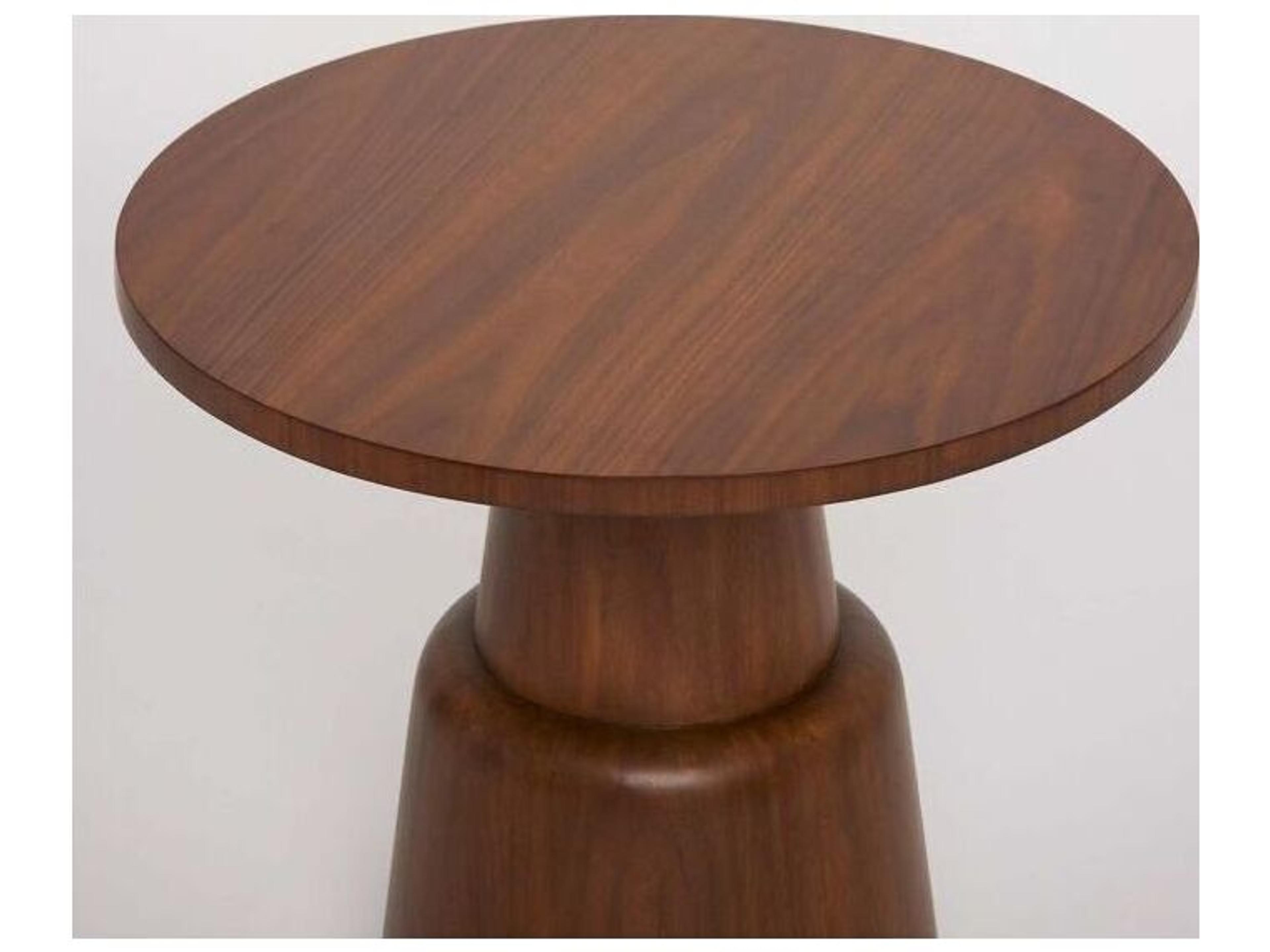 Interlude Home Graves Round Wood Classic Walnut End Table