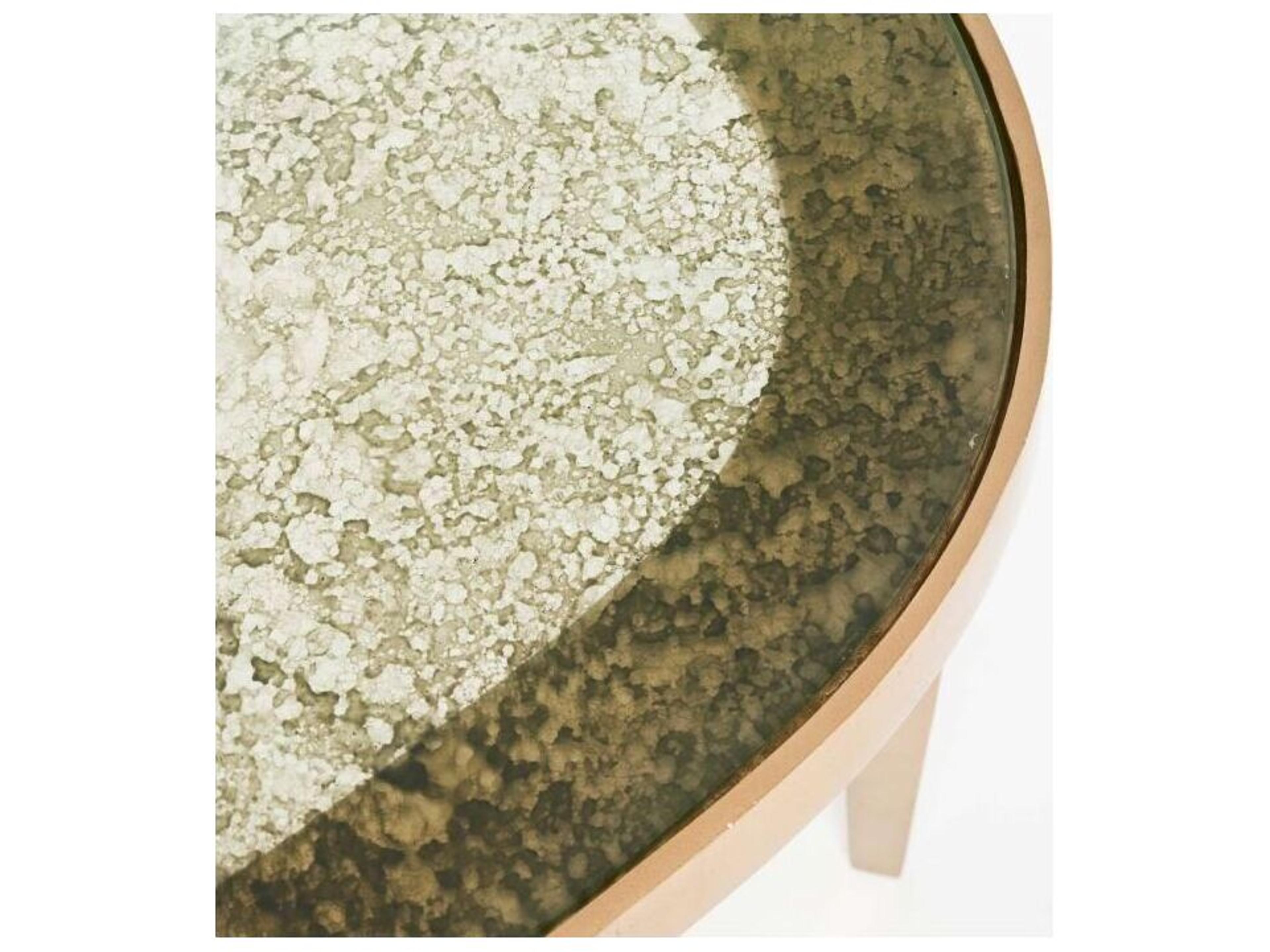 Interlude Home Jan Glass Champagne Taupe Grey Coffee Table