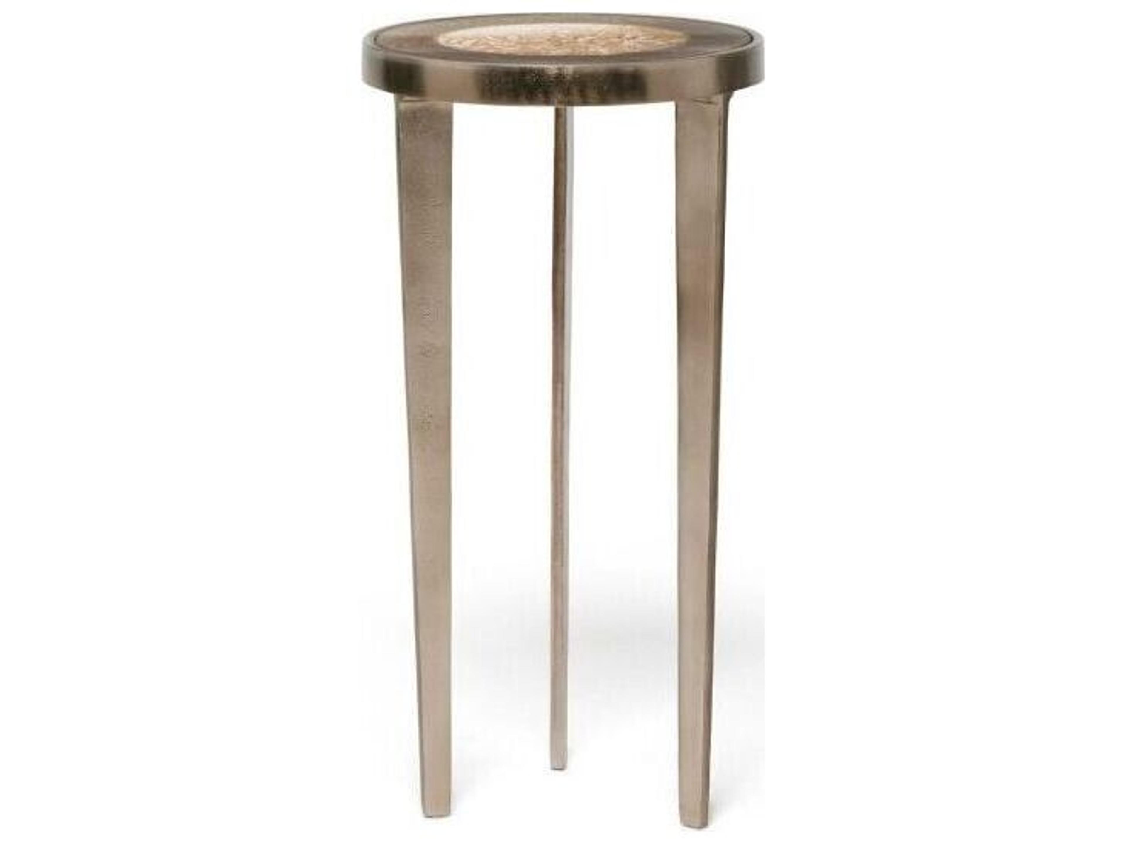 Jan Round Glass Twilight Bronze End Table