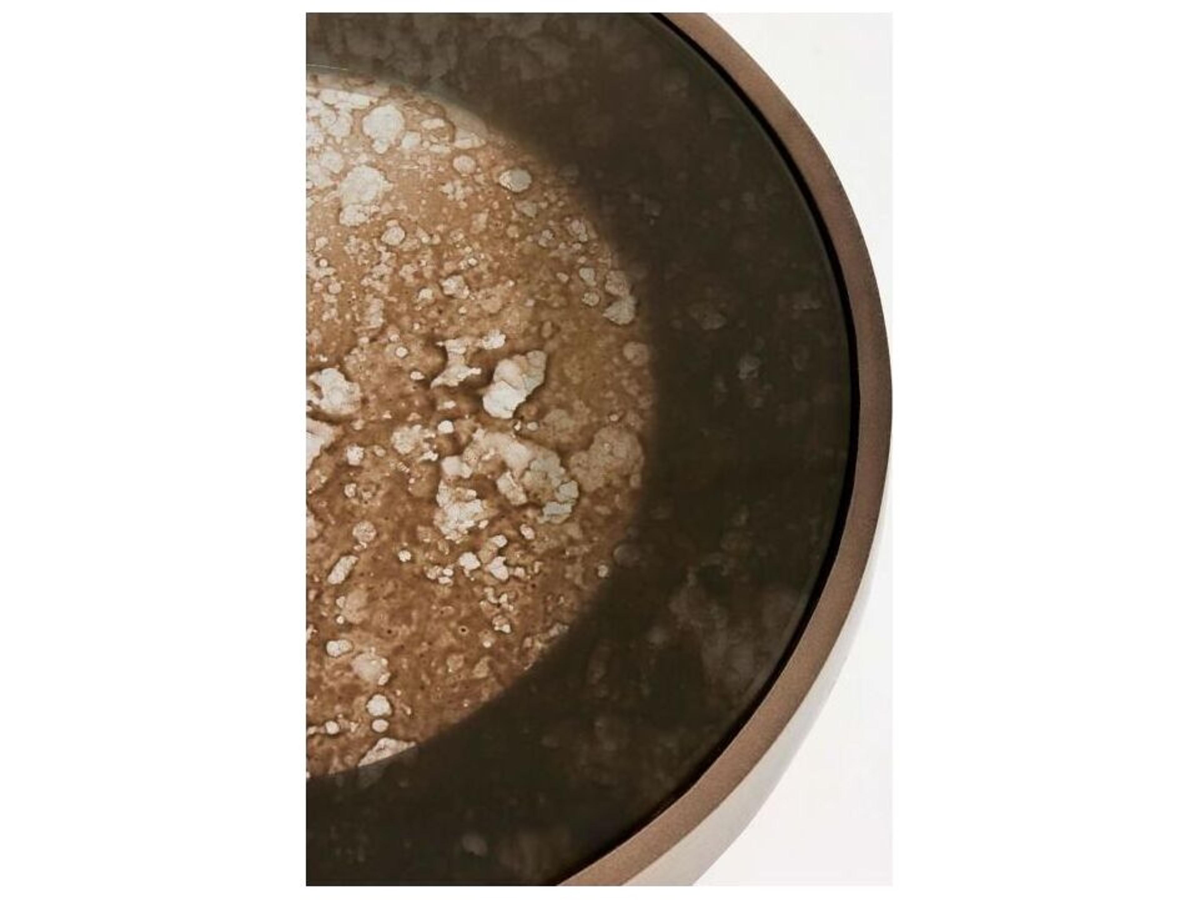 Interlude Home Jan Round Glass Twilight Bronze End Table