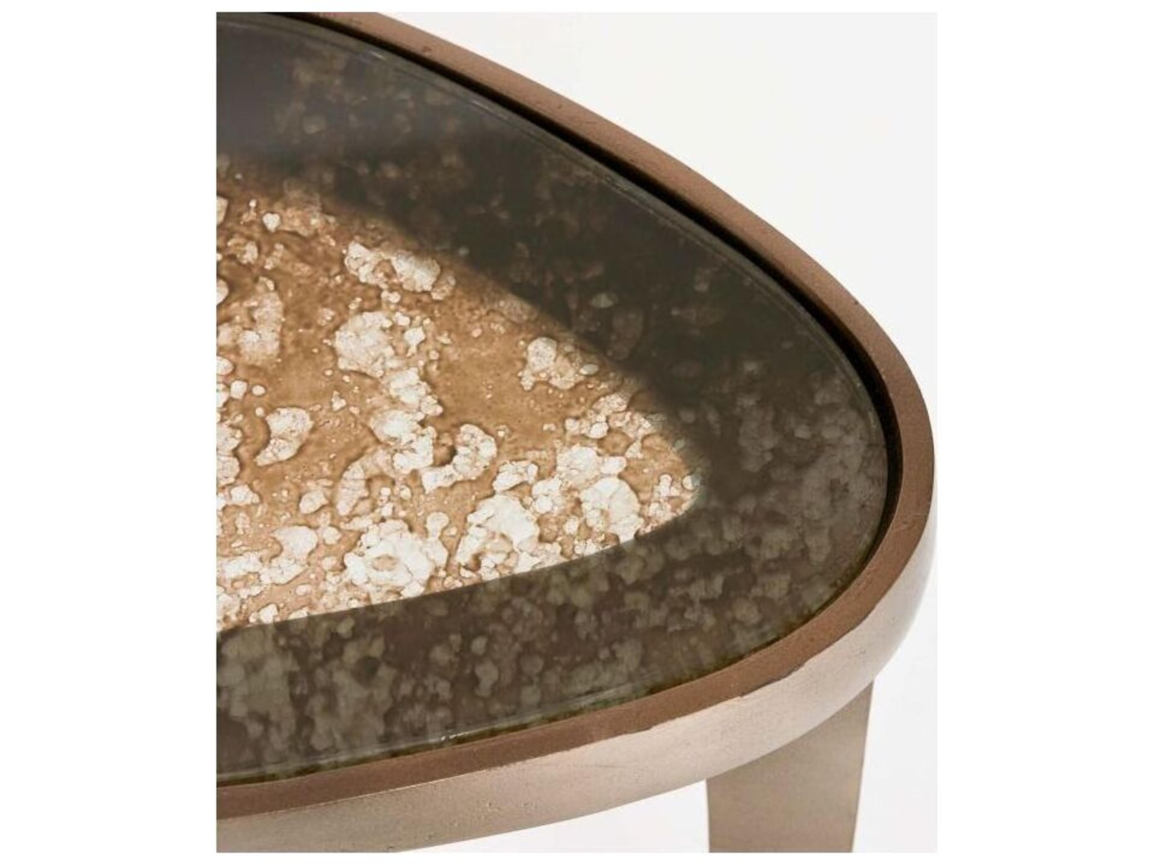 Interlude Home Jan Glass Twilight Bronze End Table