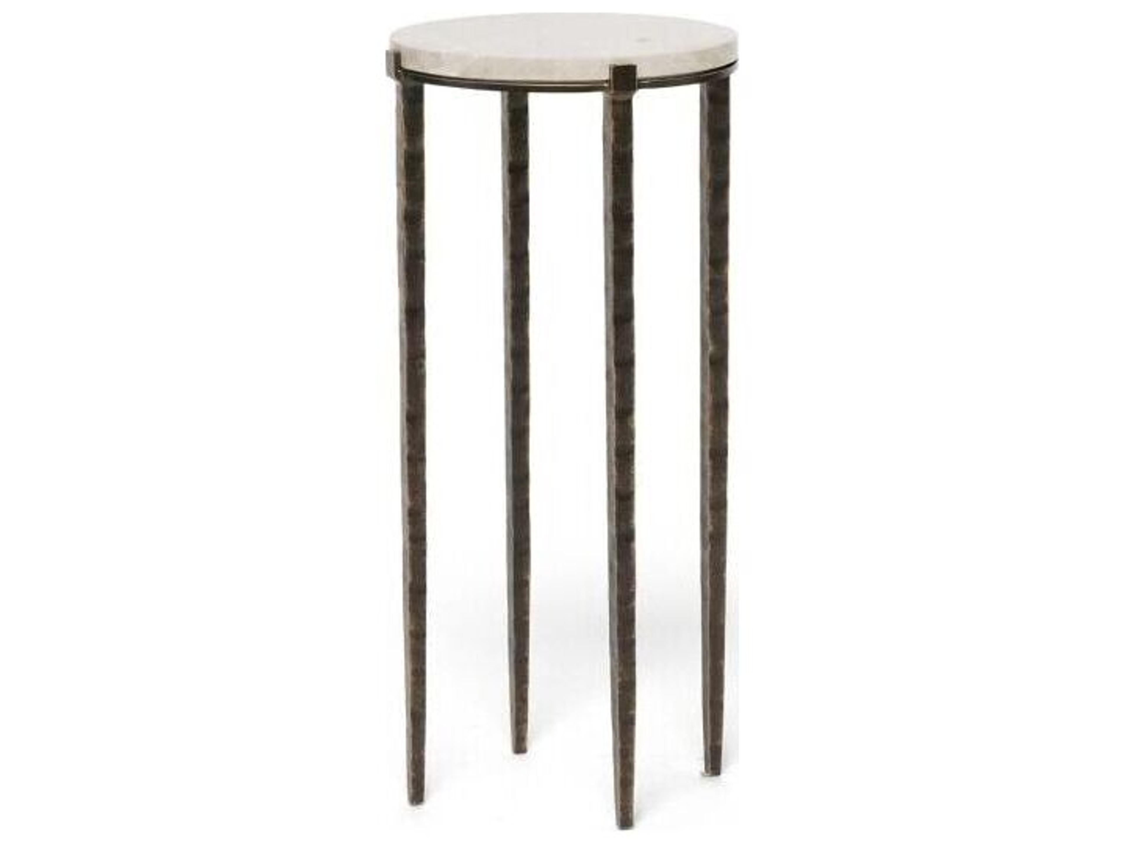 Como Round Marble Gilded Bronze Sahara End Table