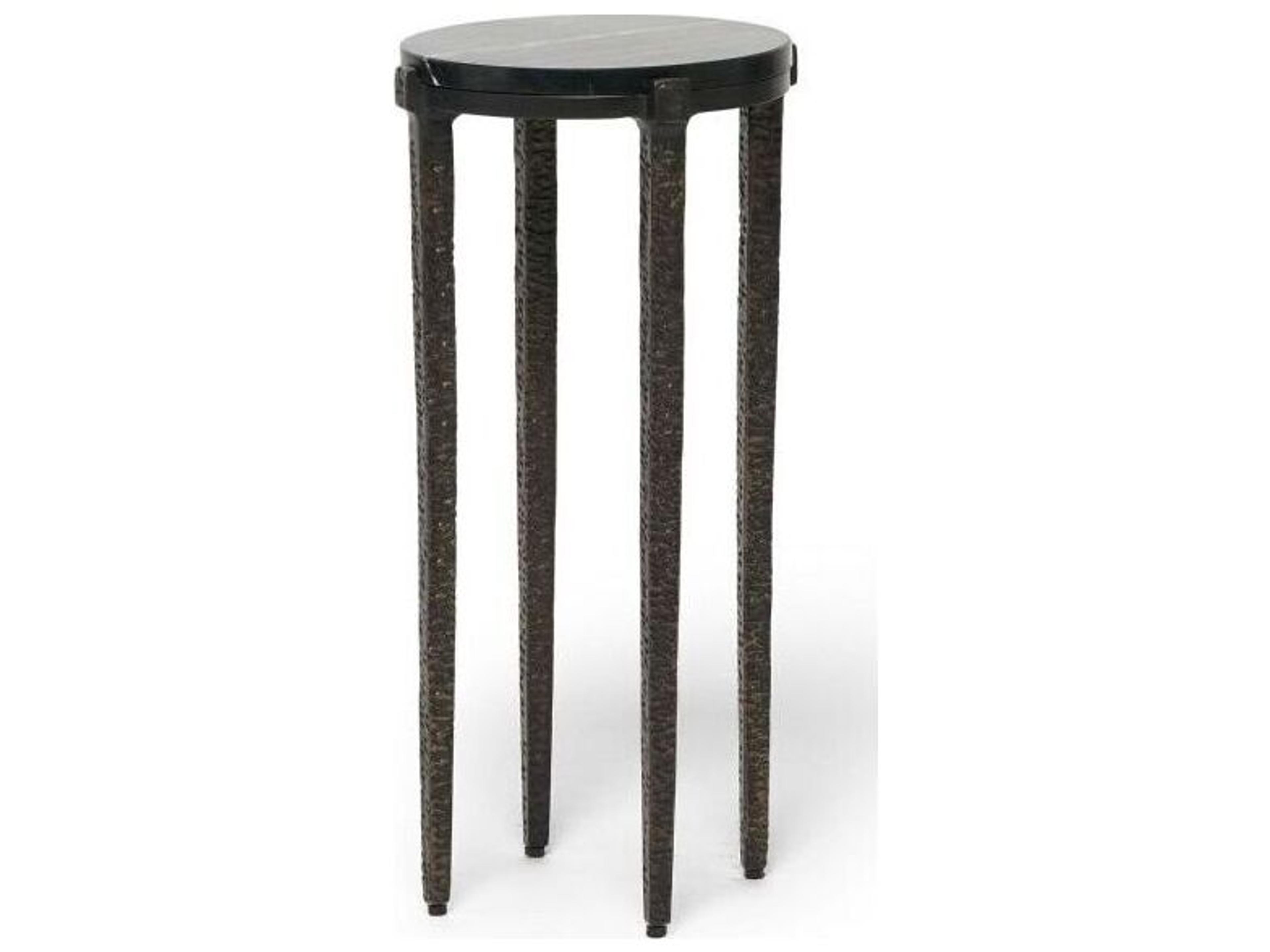 Como Round Marble Gilded Bronze Dusk End Table