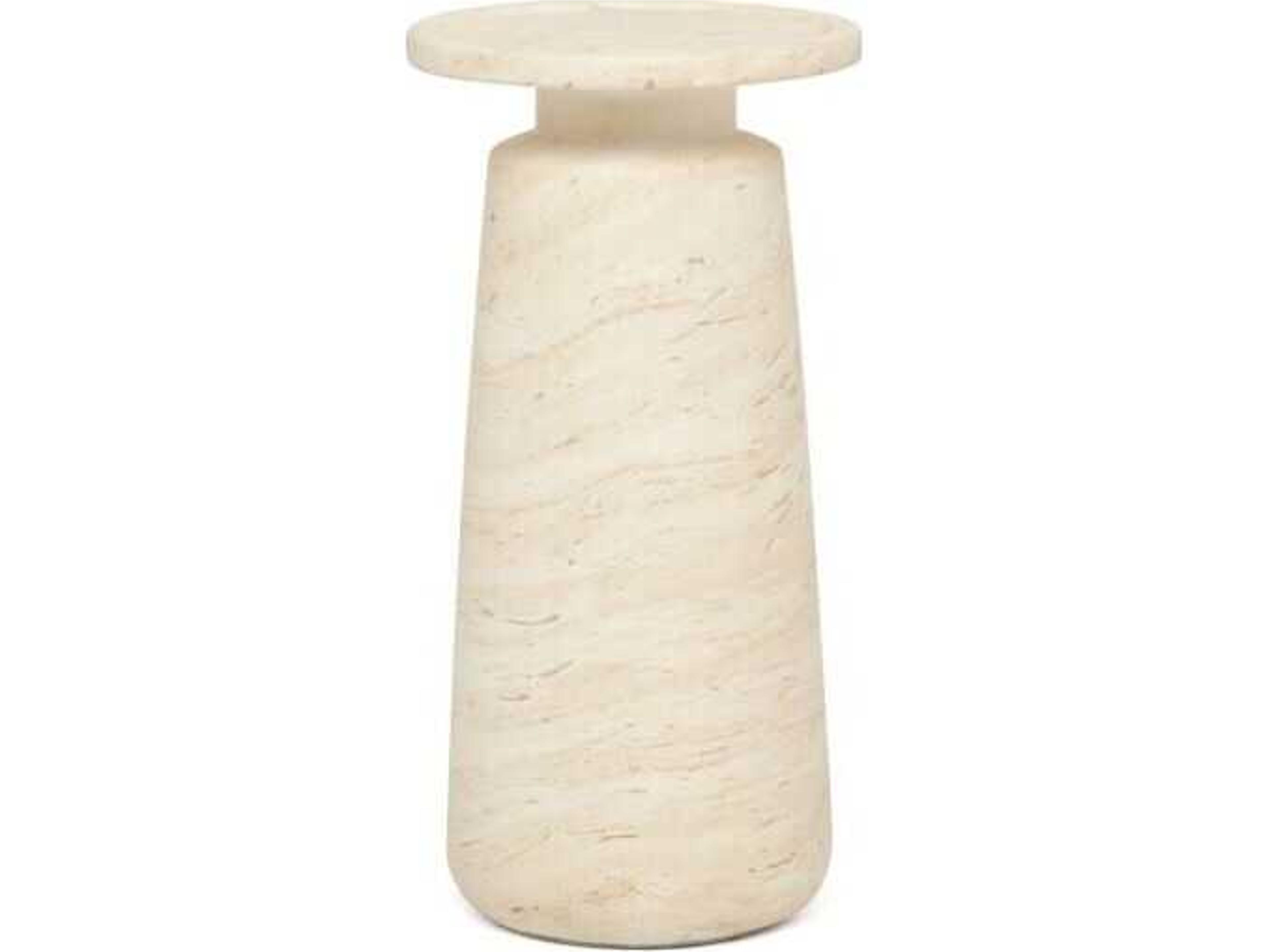 Malone Round Faux Marble End Table