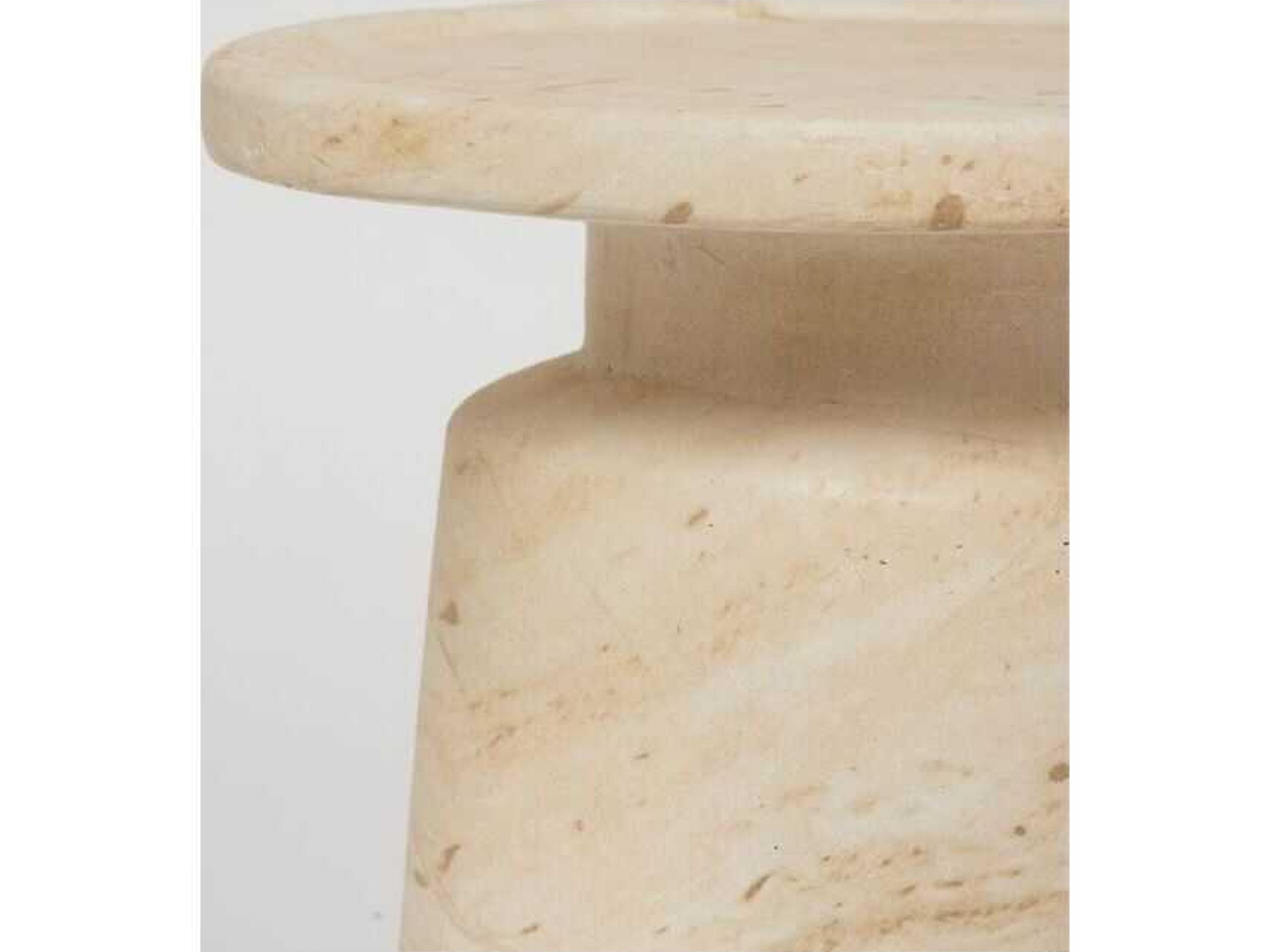 Interlude Home Malone Round Faux Marble End Table
