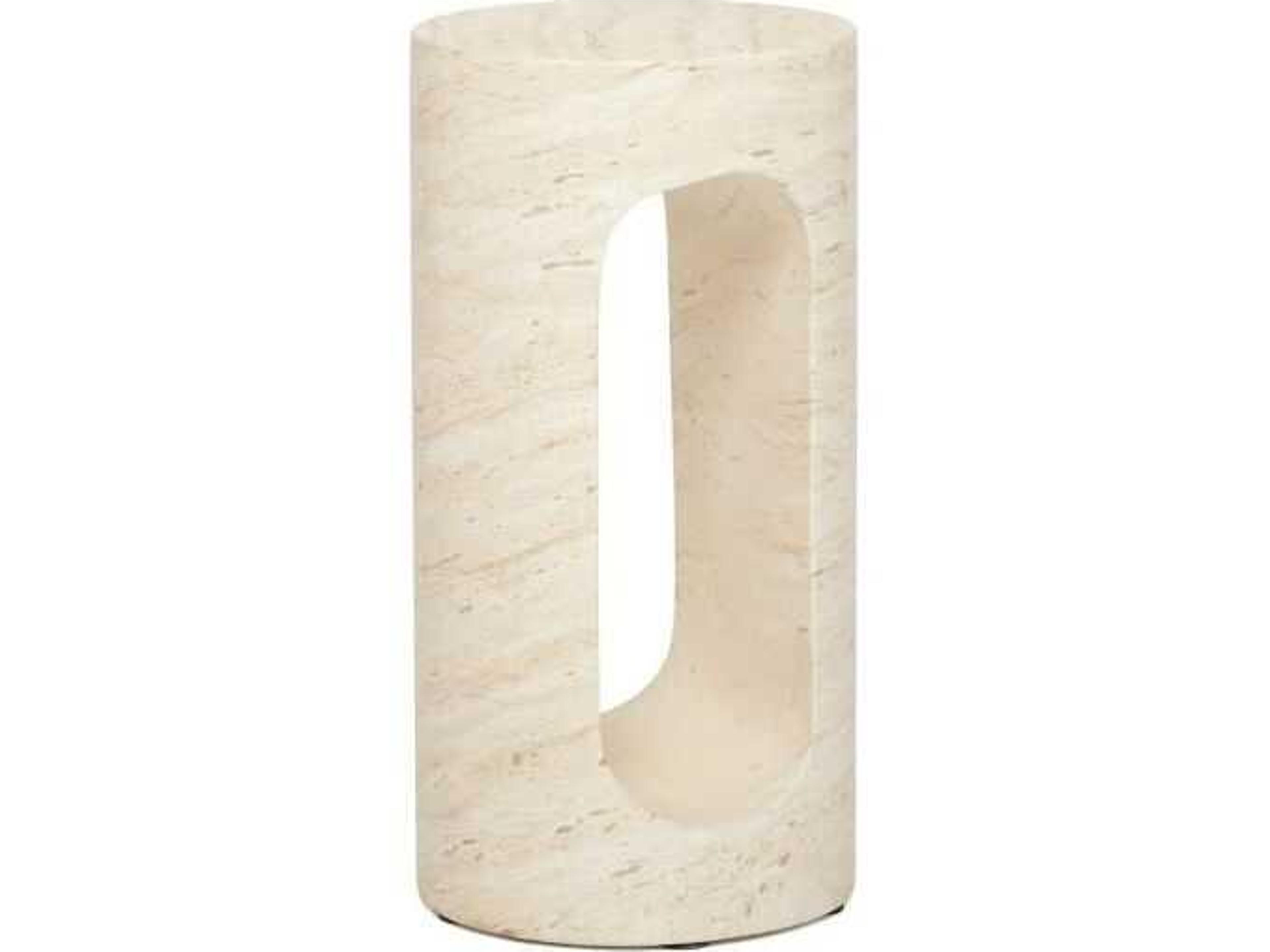 Wesley Round Faux Marble End Table