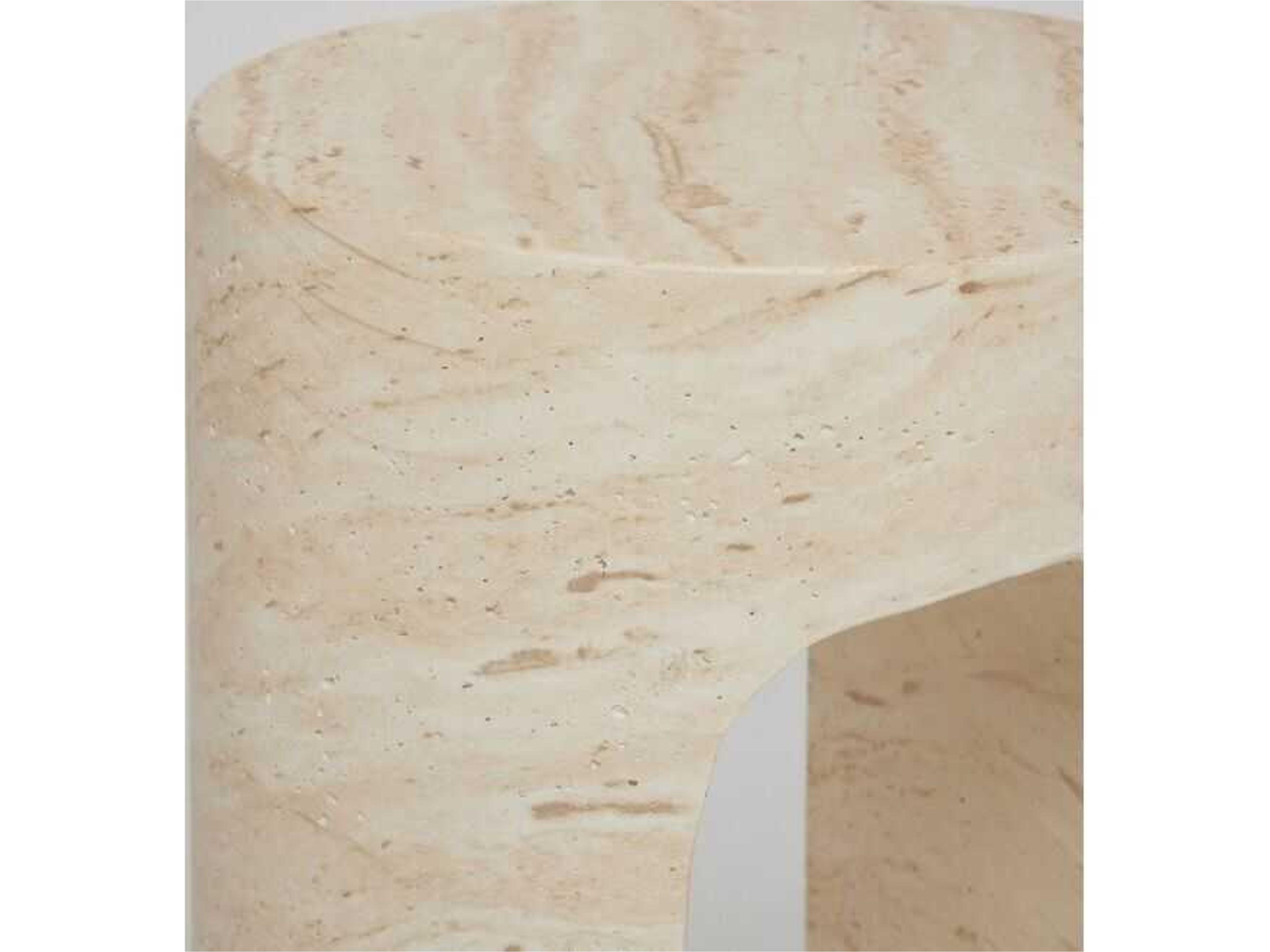 Interlude Home Wesley Round Faux Marble End Table