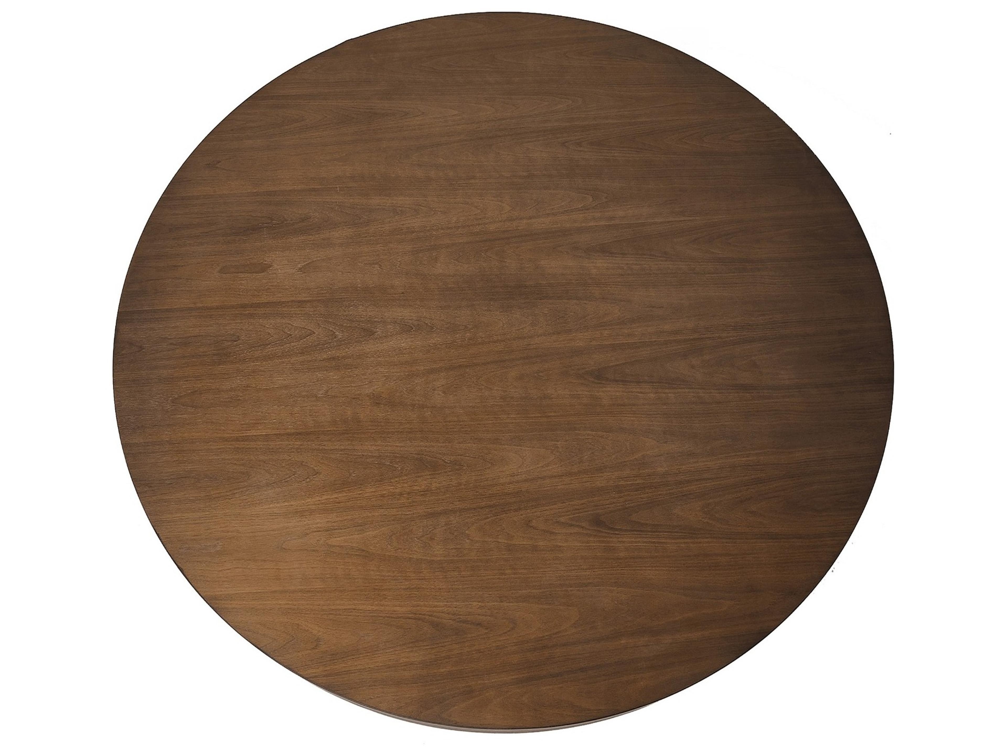 Interlude Home Carter Round Wood Classic Walnut Deep Bronze Dining Table