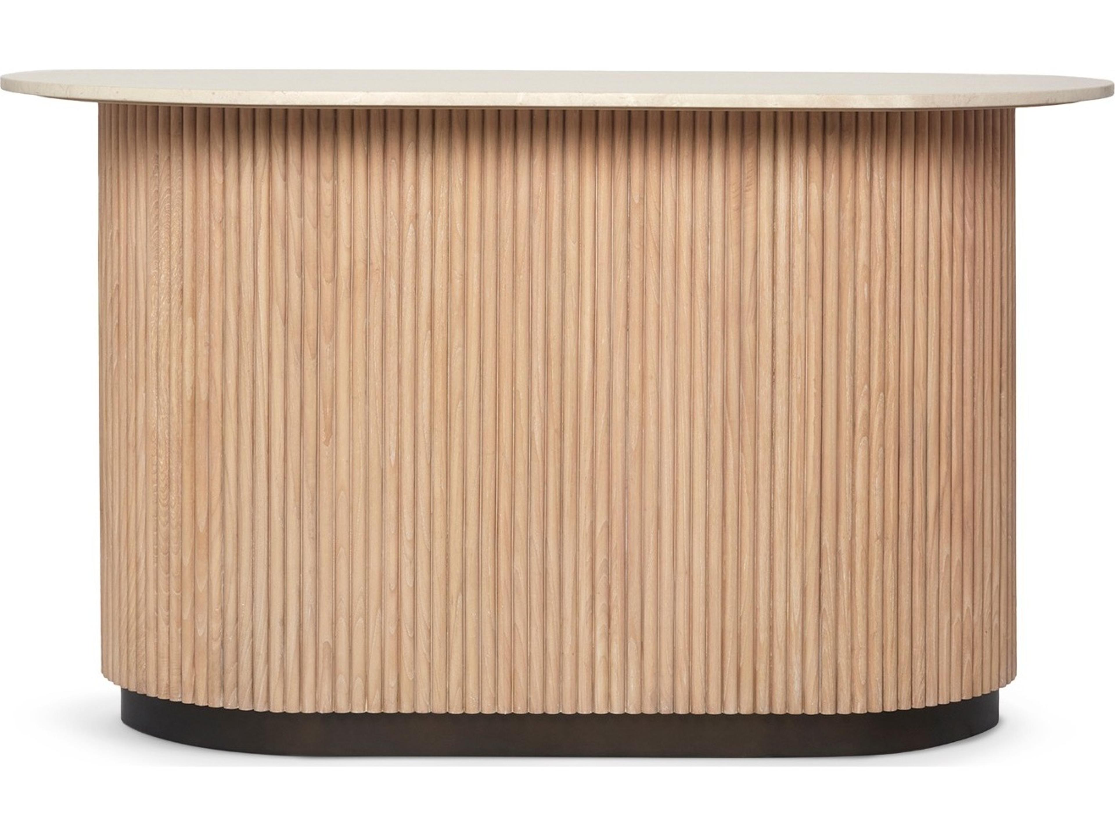 Interlude Home Anton Natural Mindi Wood Husk Honey Deep Bronze Bar Cabinet