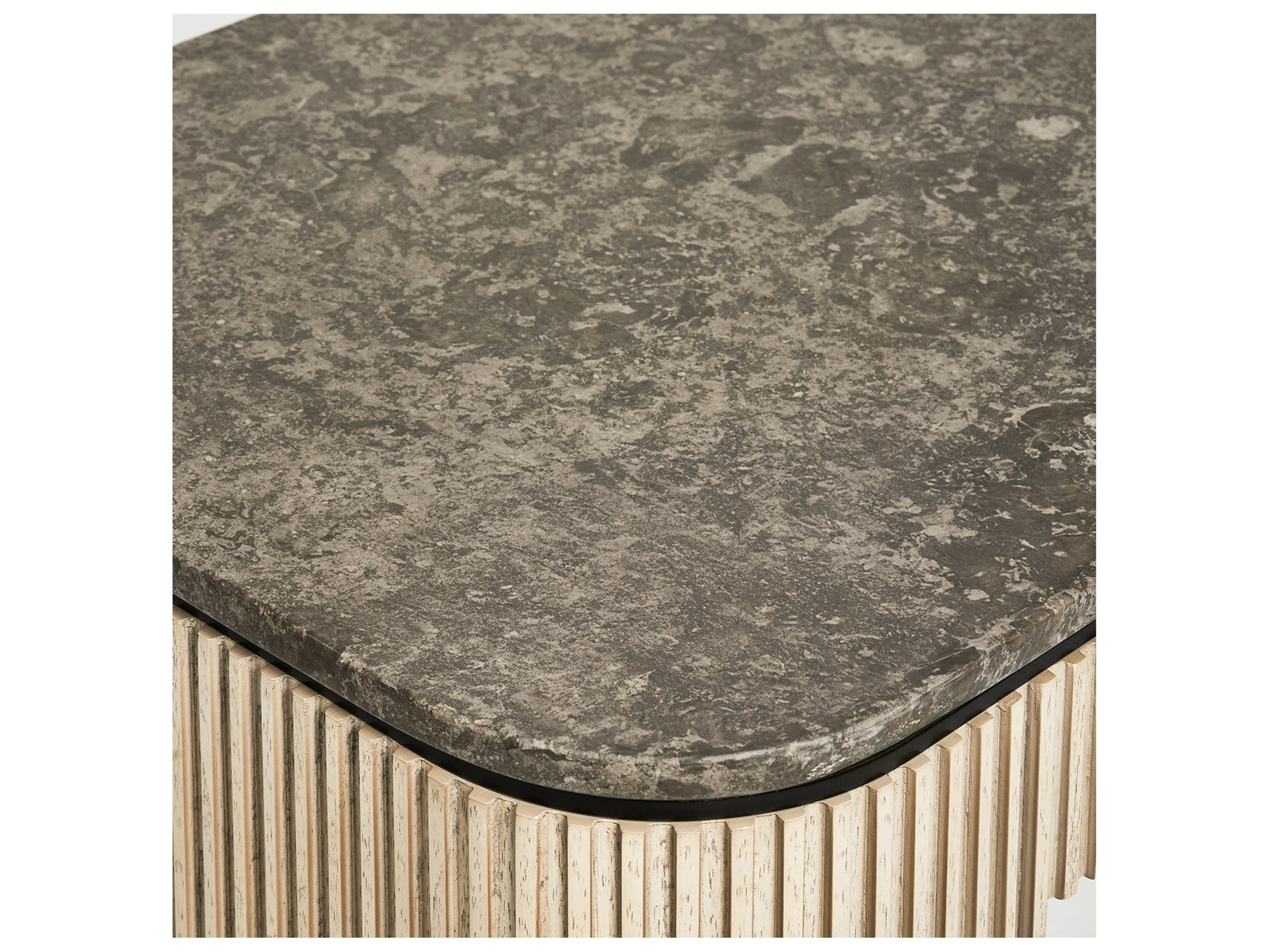 Interlude Home Morrison Washed Taupe Fossil Deep Bronze Natural Mindi Wood Writing Desk