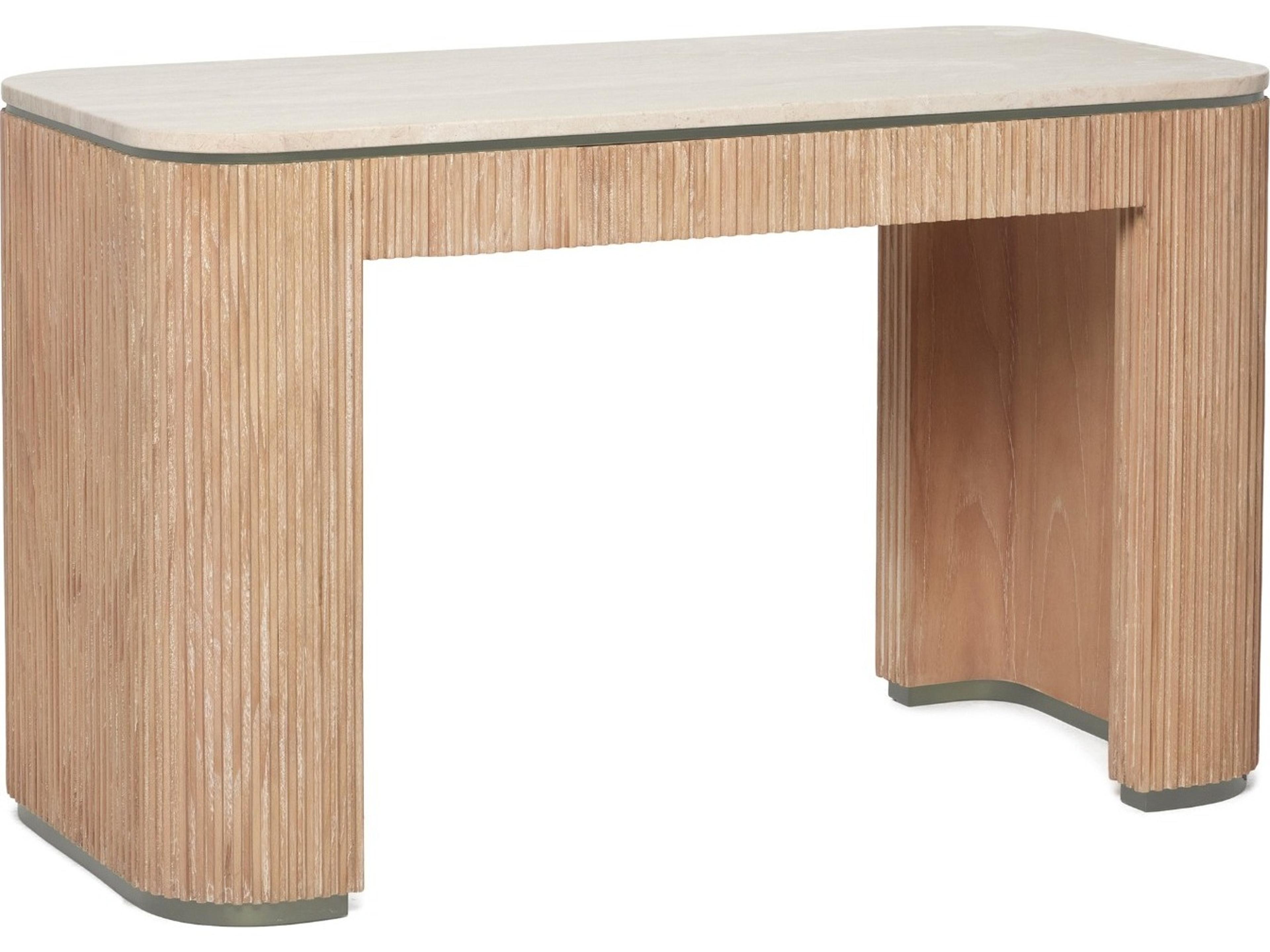 Morrison Husk Honey Champagne Silver Beige Mindi Wood Writing Desk