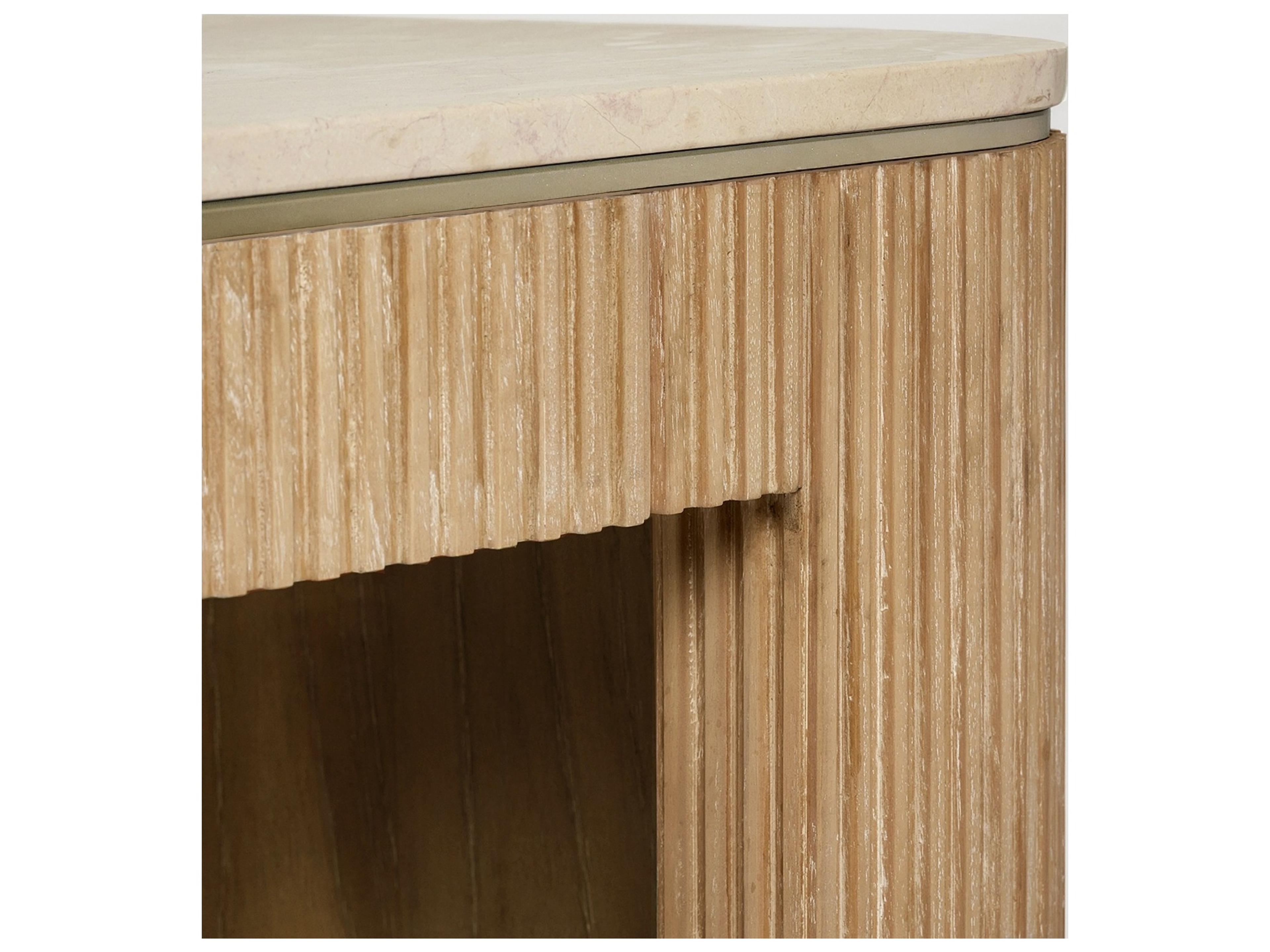 Interlude Home Morrison Husk Honey Champagne Silver Beige Mindi Wood Writing Desk