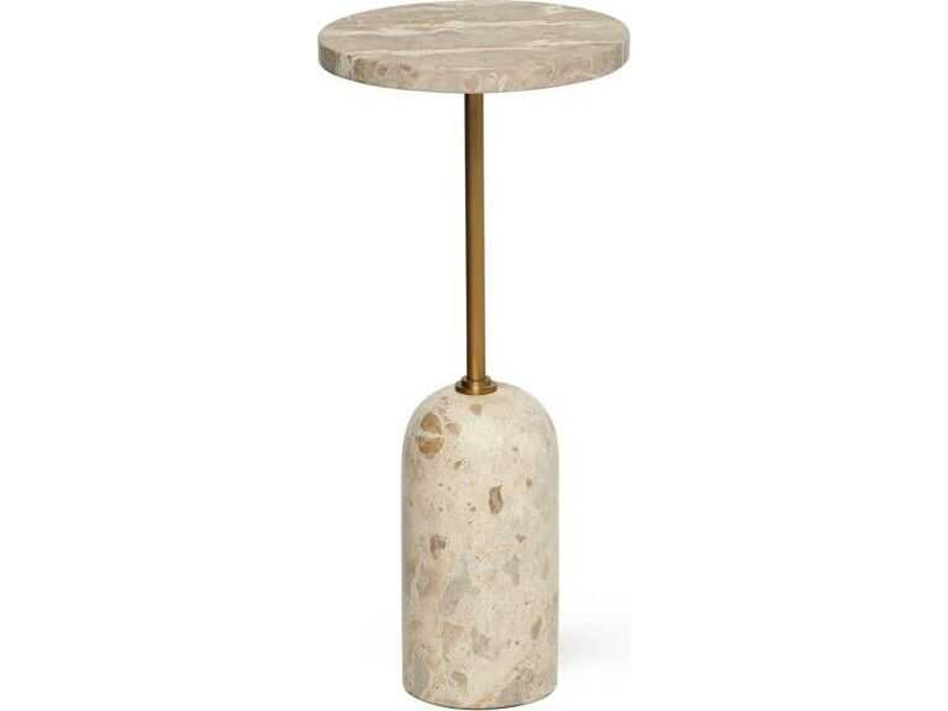 York Round Marble End Table