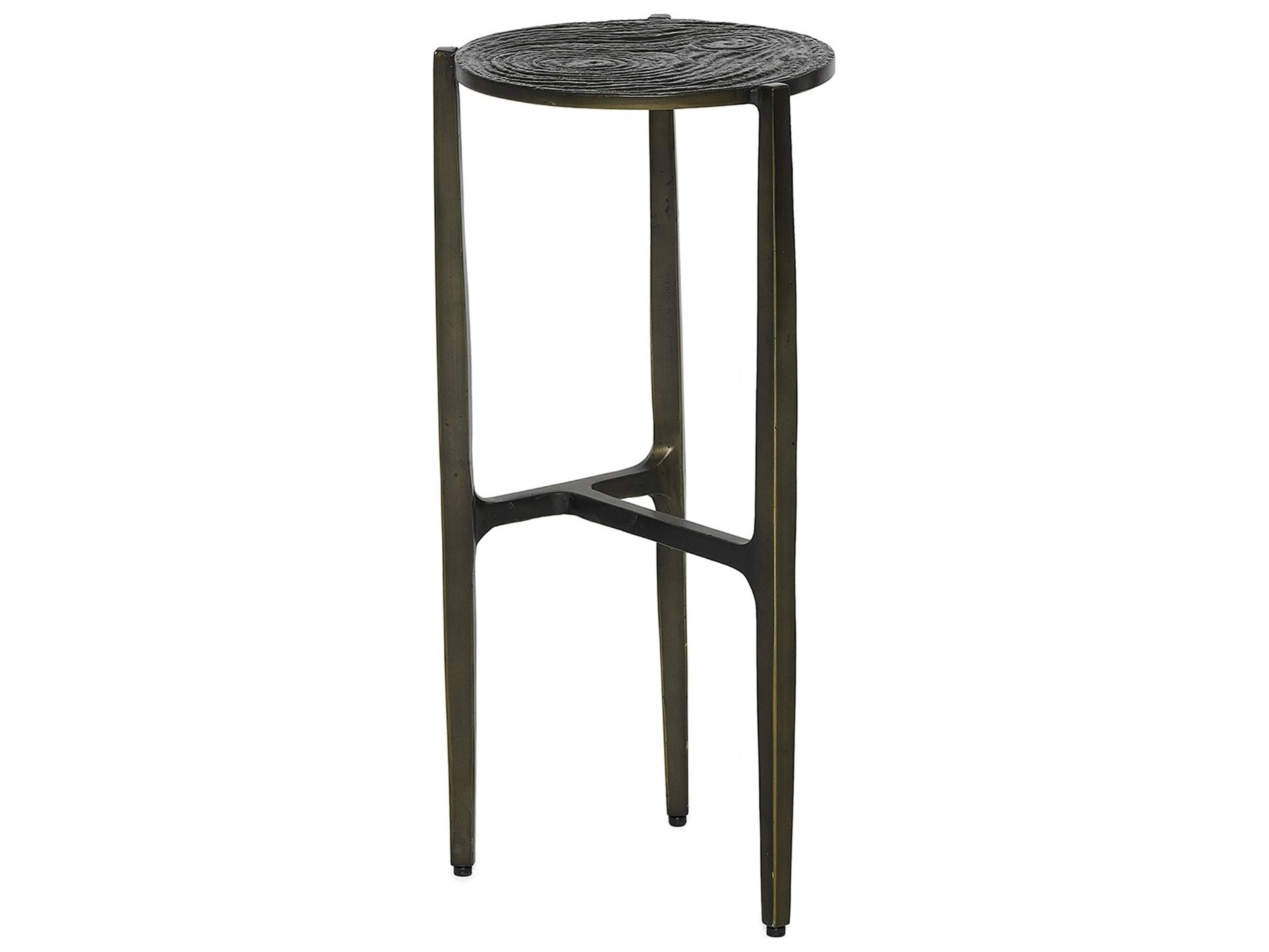 Ligne Round Metal Deep Bronze End Table