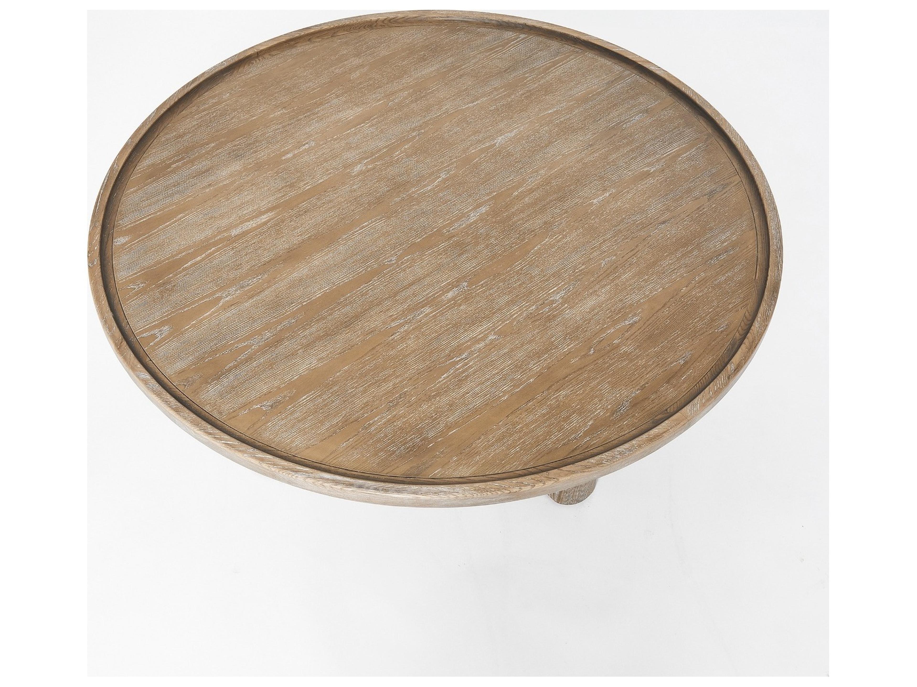 Interlude Home Adel Round Wood Autumn Brown Coffee Table