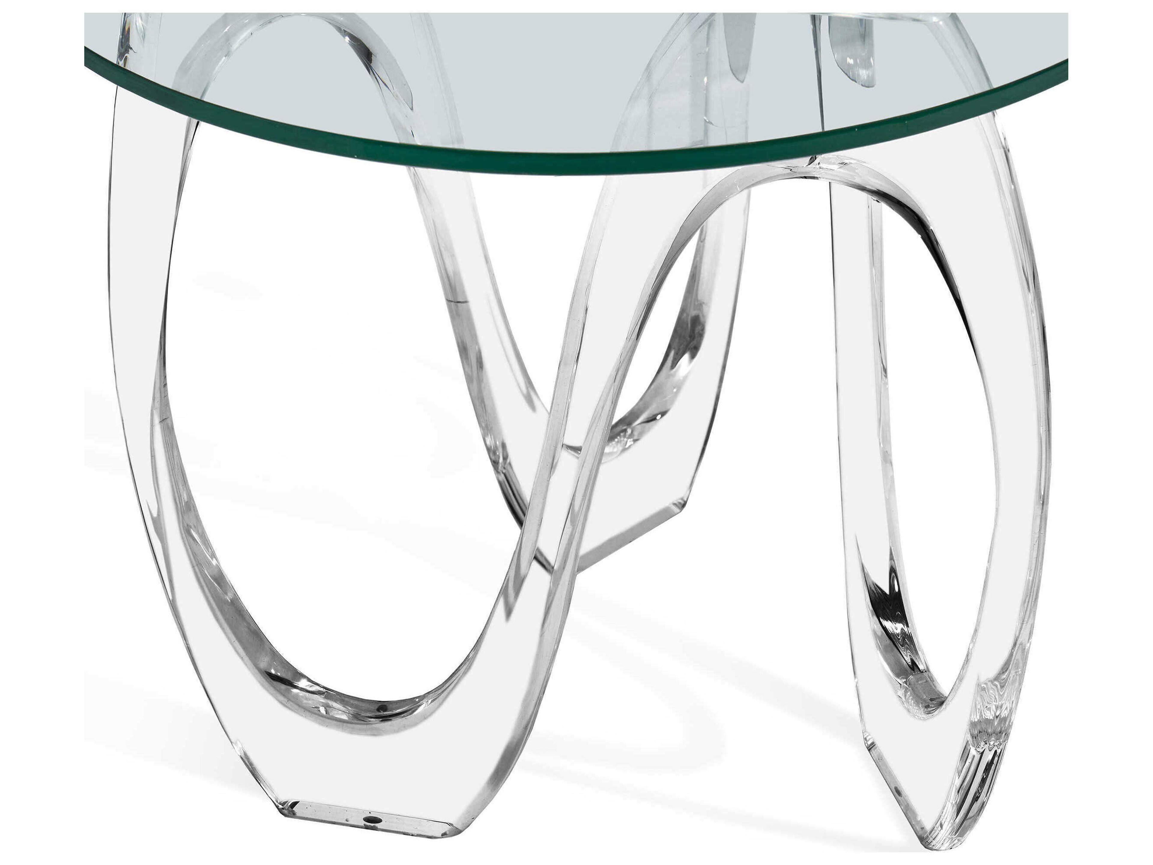 Interlude Home Westin Round Clear Crystal Glass End Table