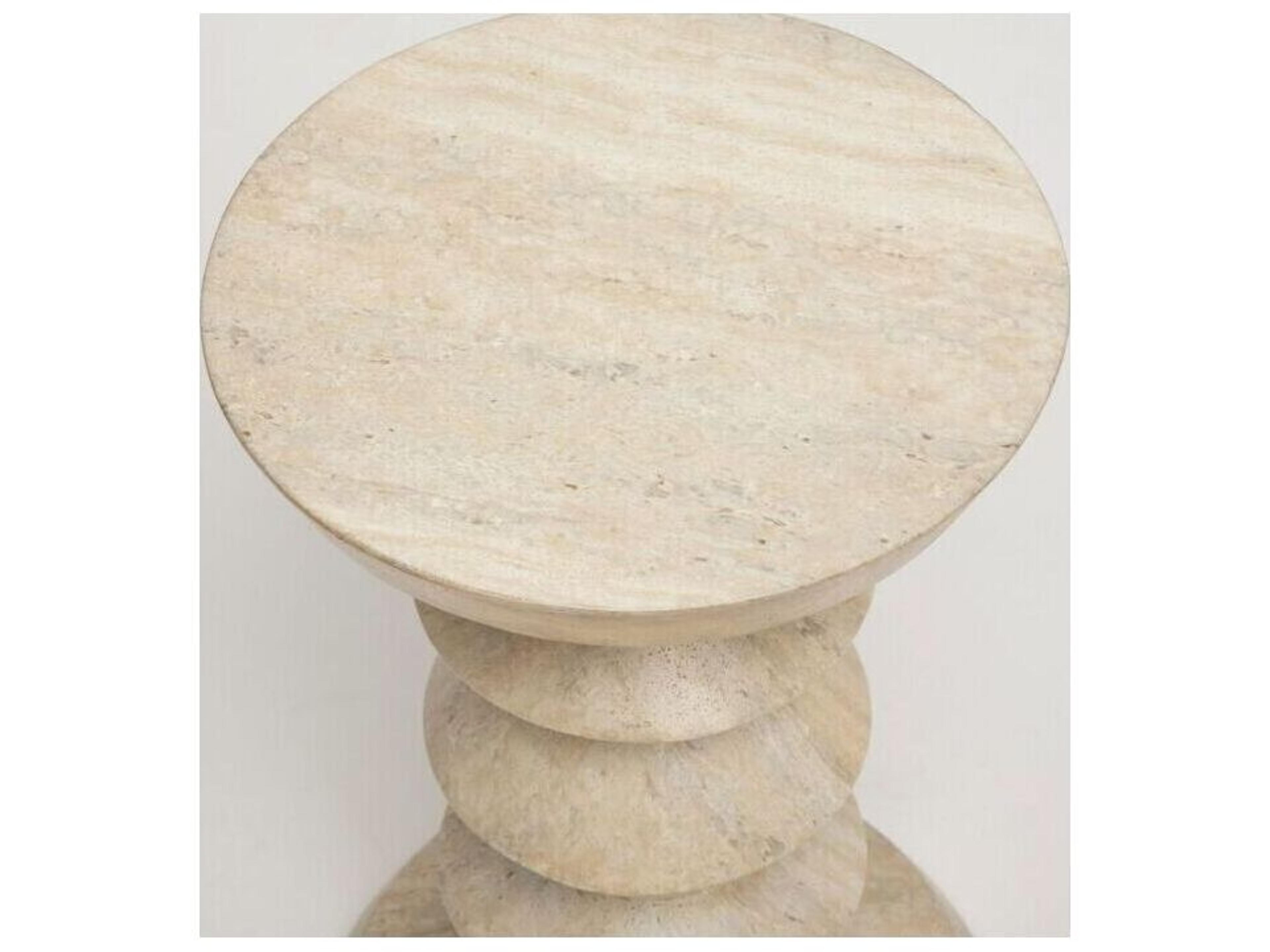 Interlude Home L’avenue Round Concrete Cavern End Table