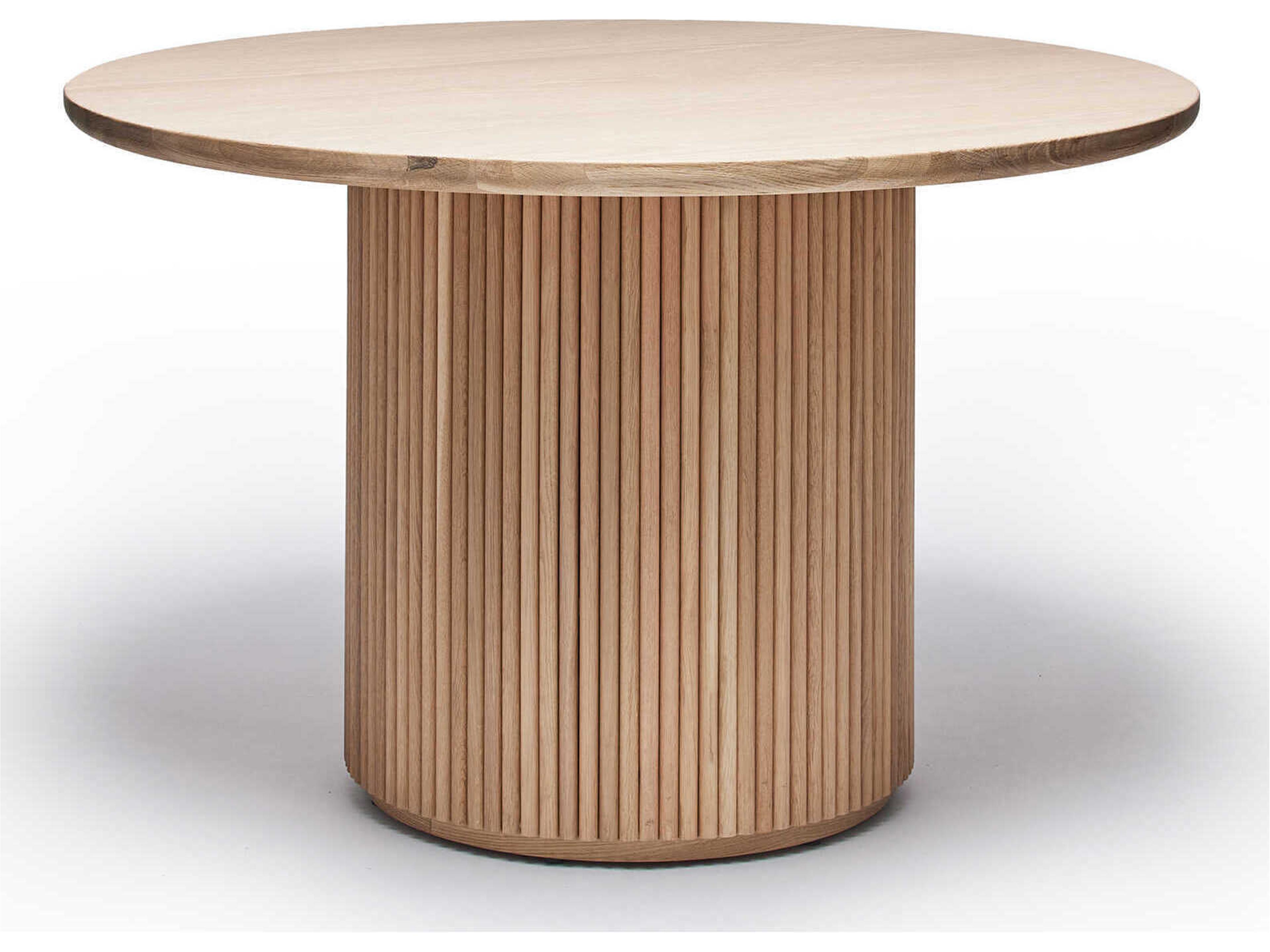 Laurel Round Wood Saddle Dining Table