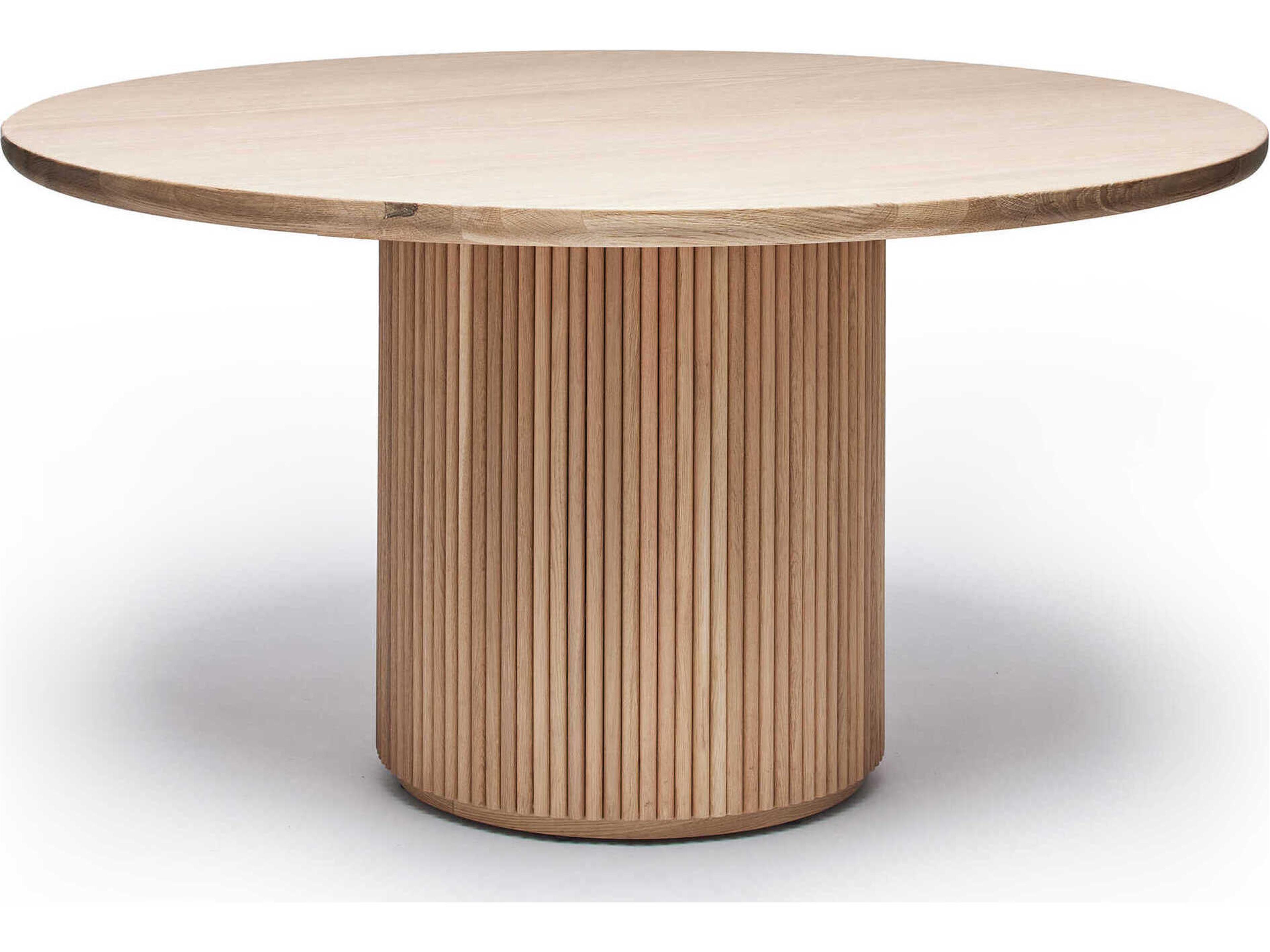 Laurel Round Wood Saddle Dining Table