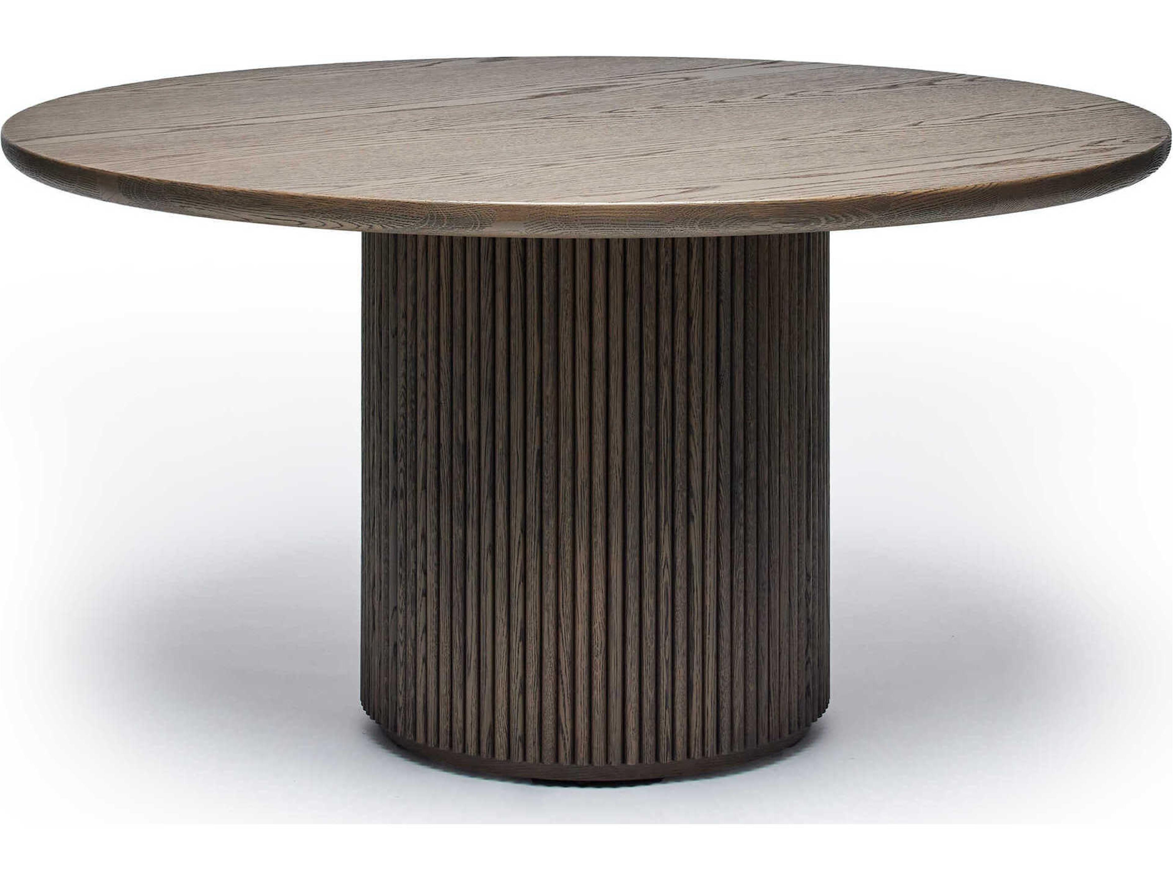 Laurel Round Wood Mocha Dining Table