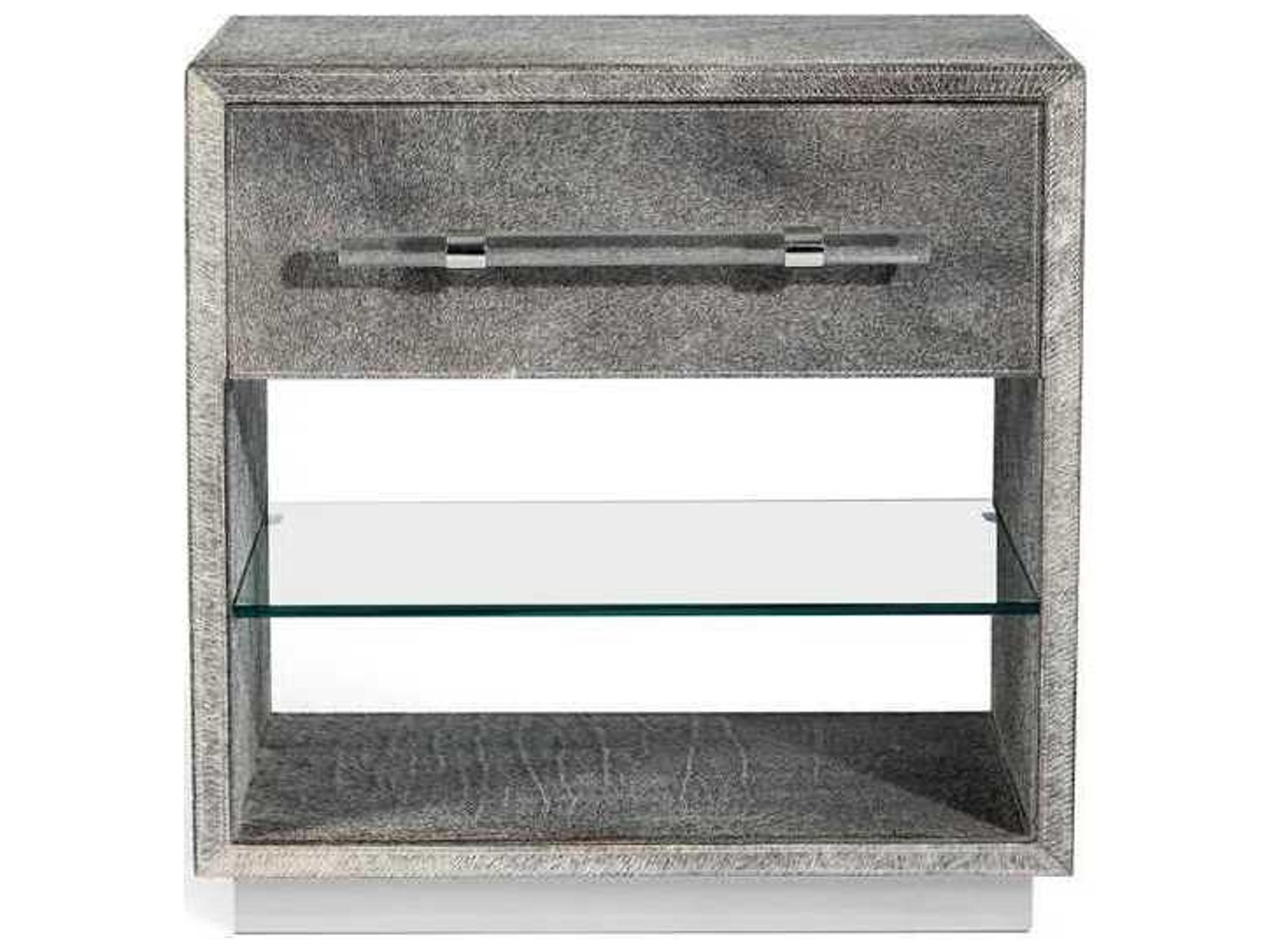 Interlude Home 1-Drawer Gray Chest Nightstand