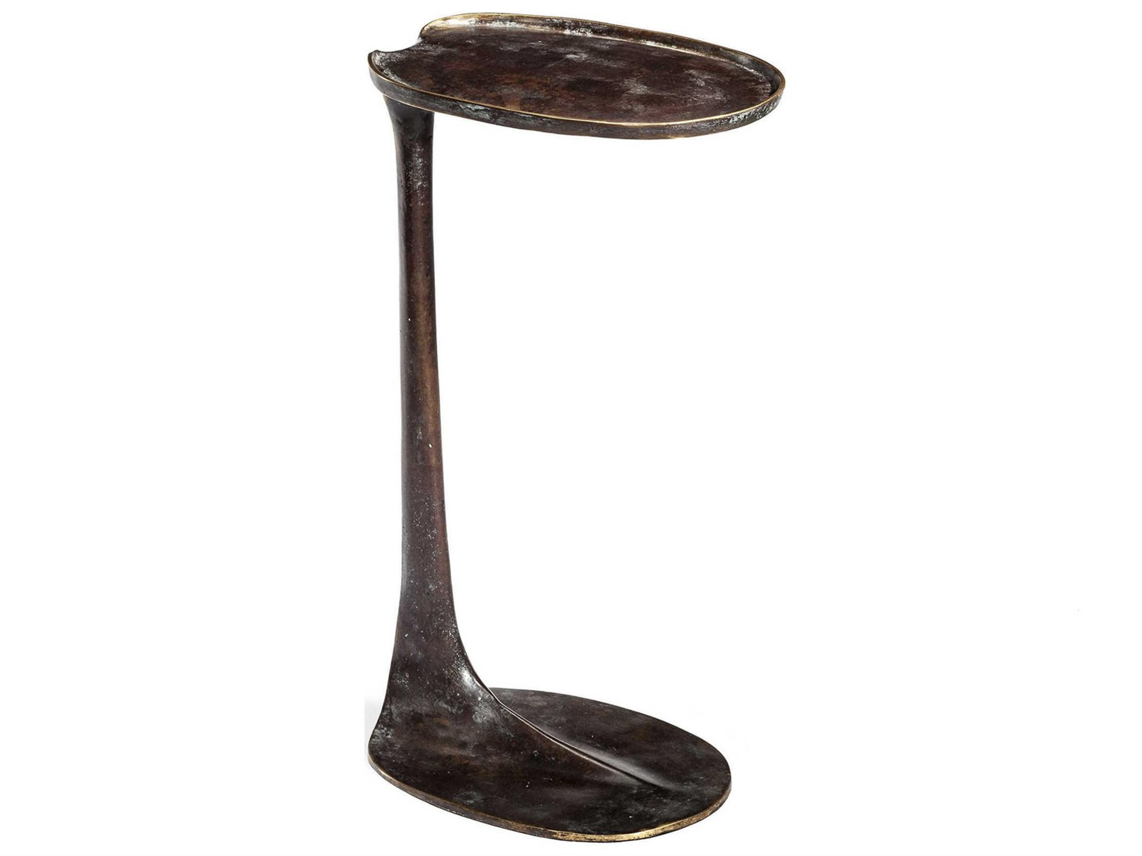 Duval Oval Metal Verdigris End Table