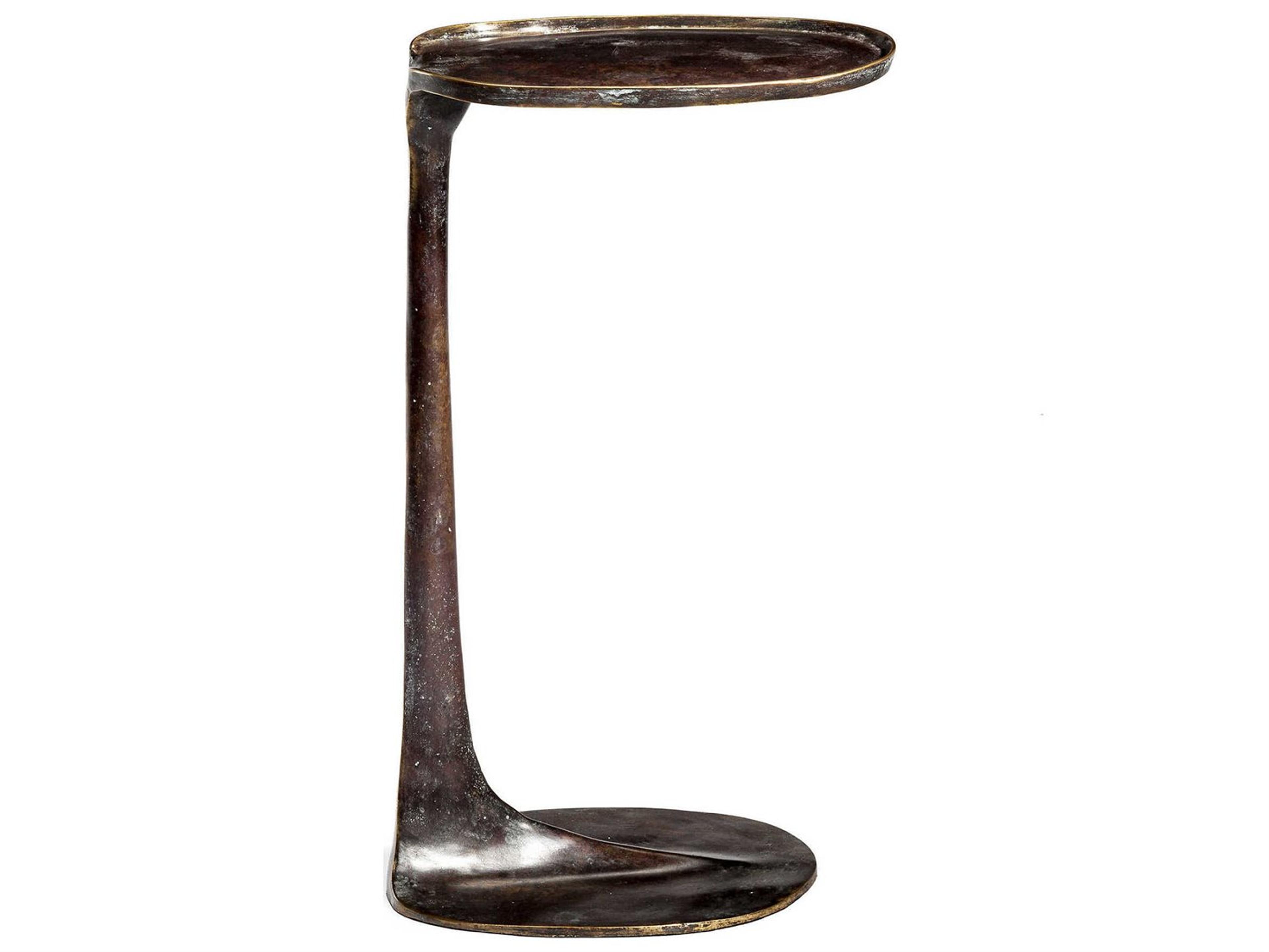 Interlude Home Duval Oval Metal Verdigris End Table