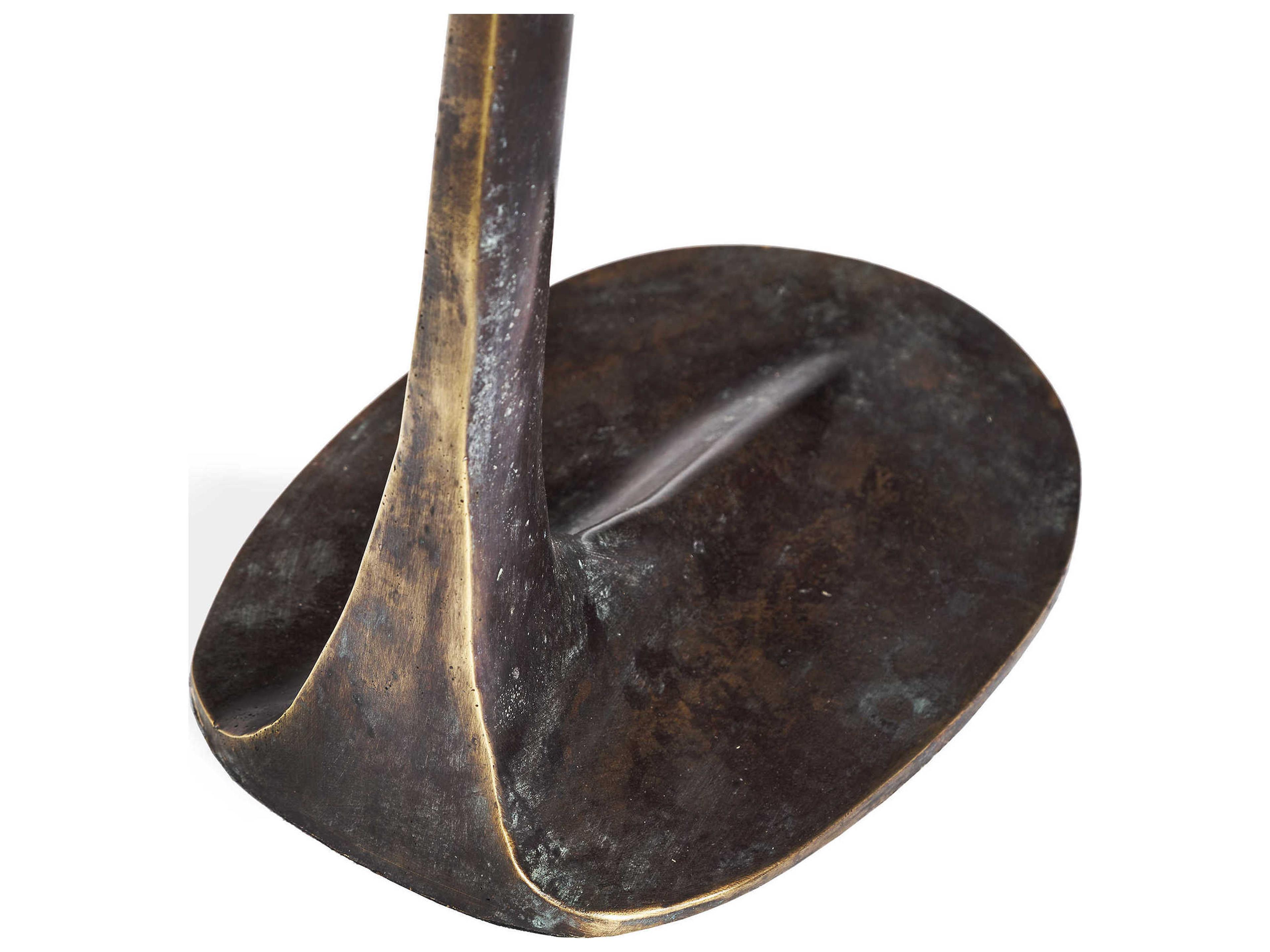 Interlude Home Duval Oval Metal Verdigris End Table