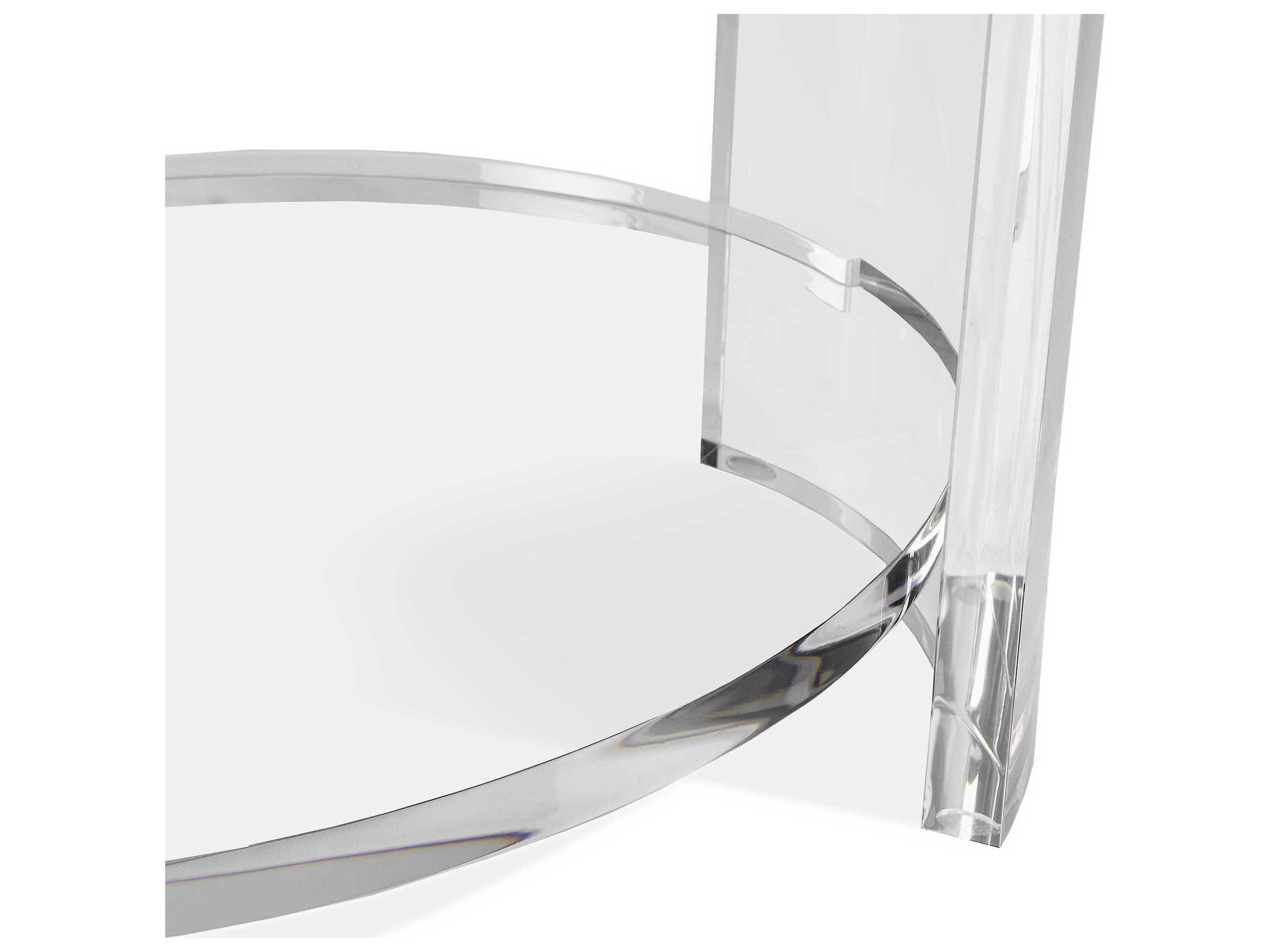 Interlude Home Oval Glass Clear End Table