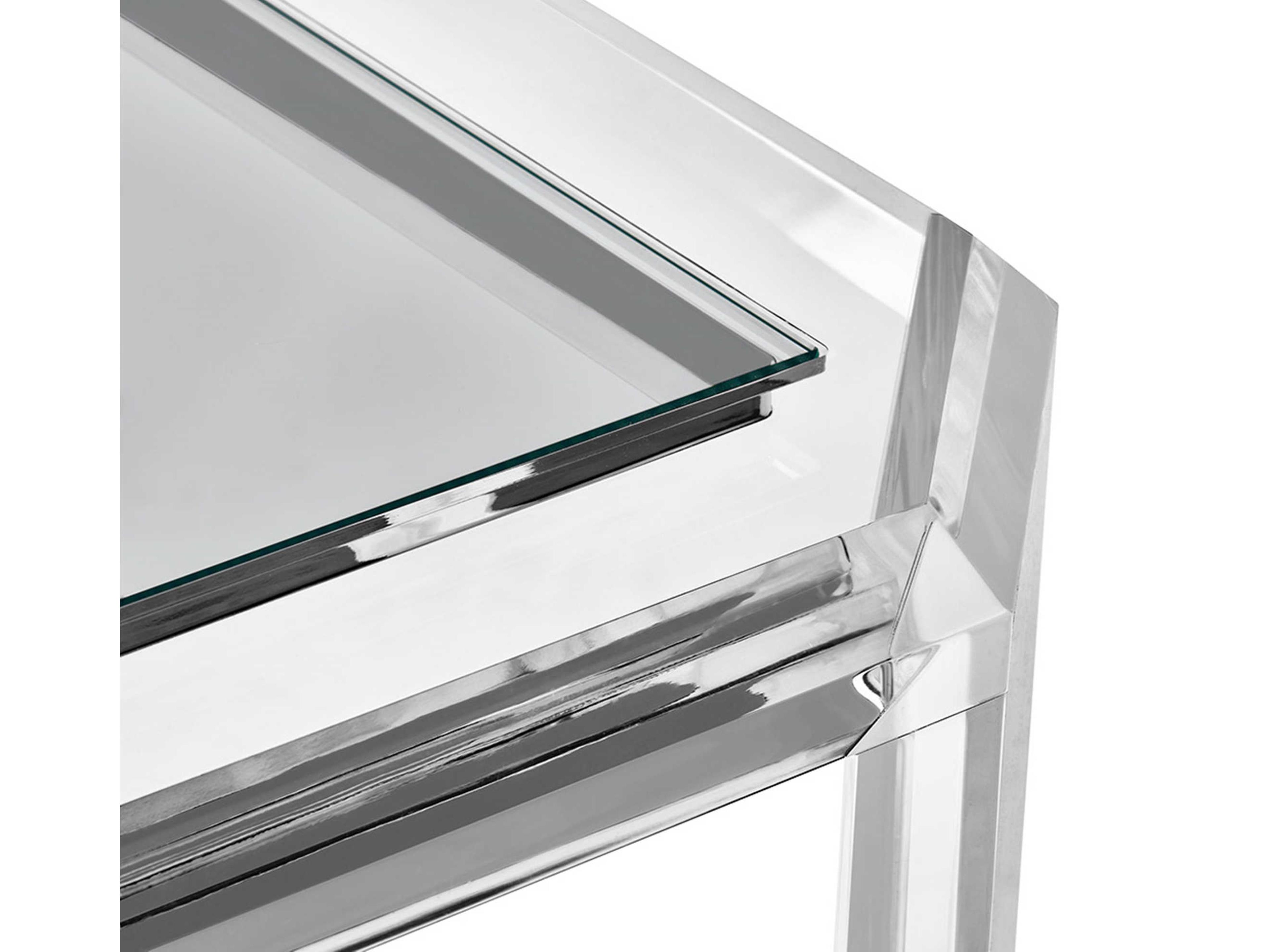 Interlude Home Alden Square Glass Clear End Table