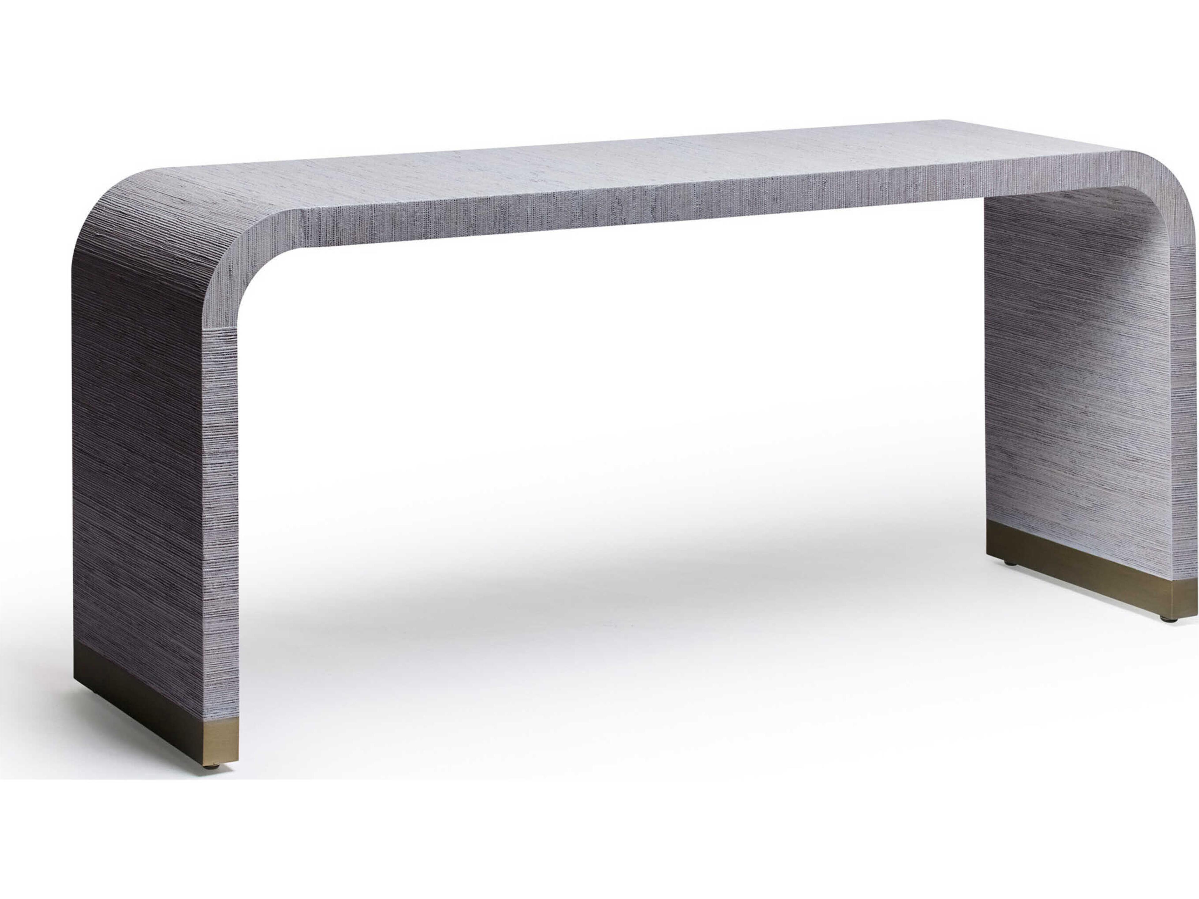 Sutherland Rectangular Wood Mist Champagne Silver Console Table