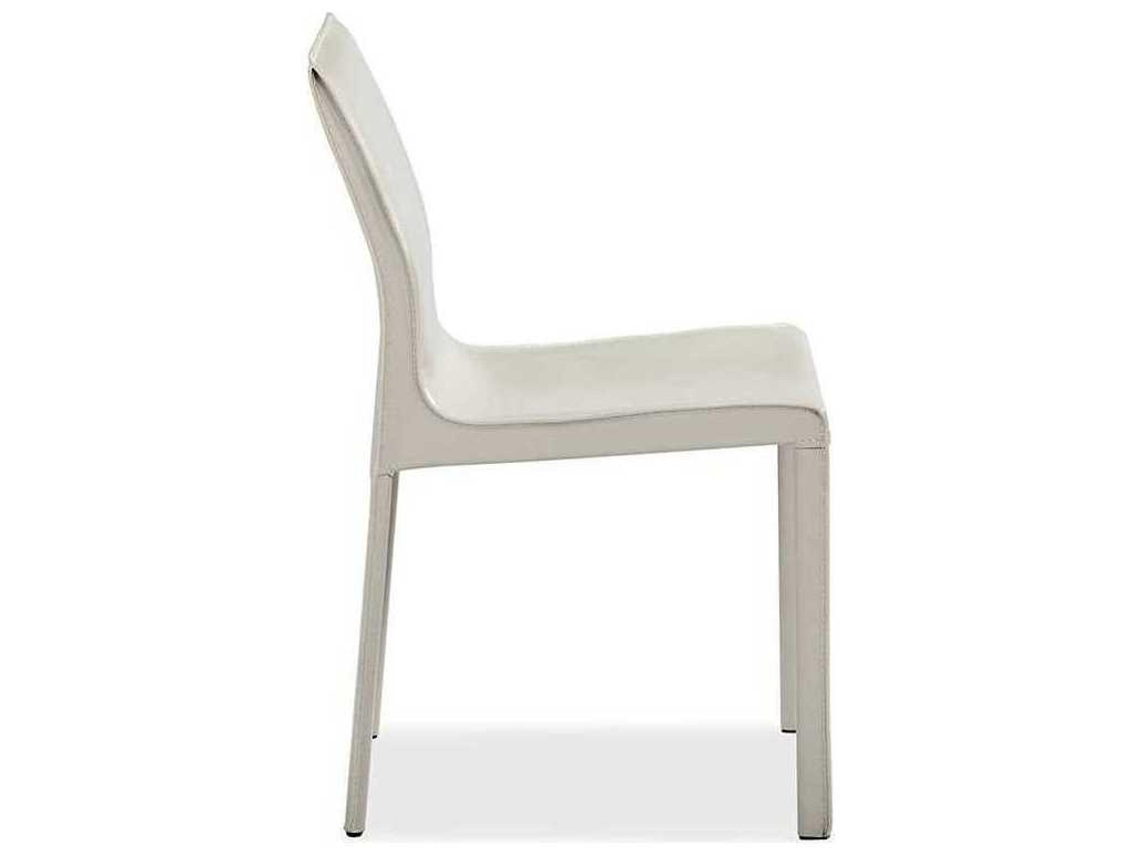 Interlude Home Jada Beige Leather Side Dining Chair