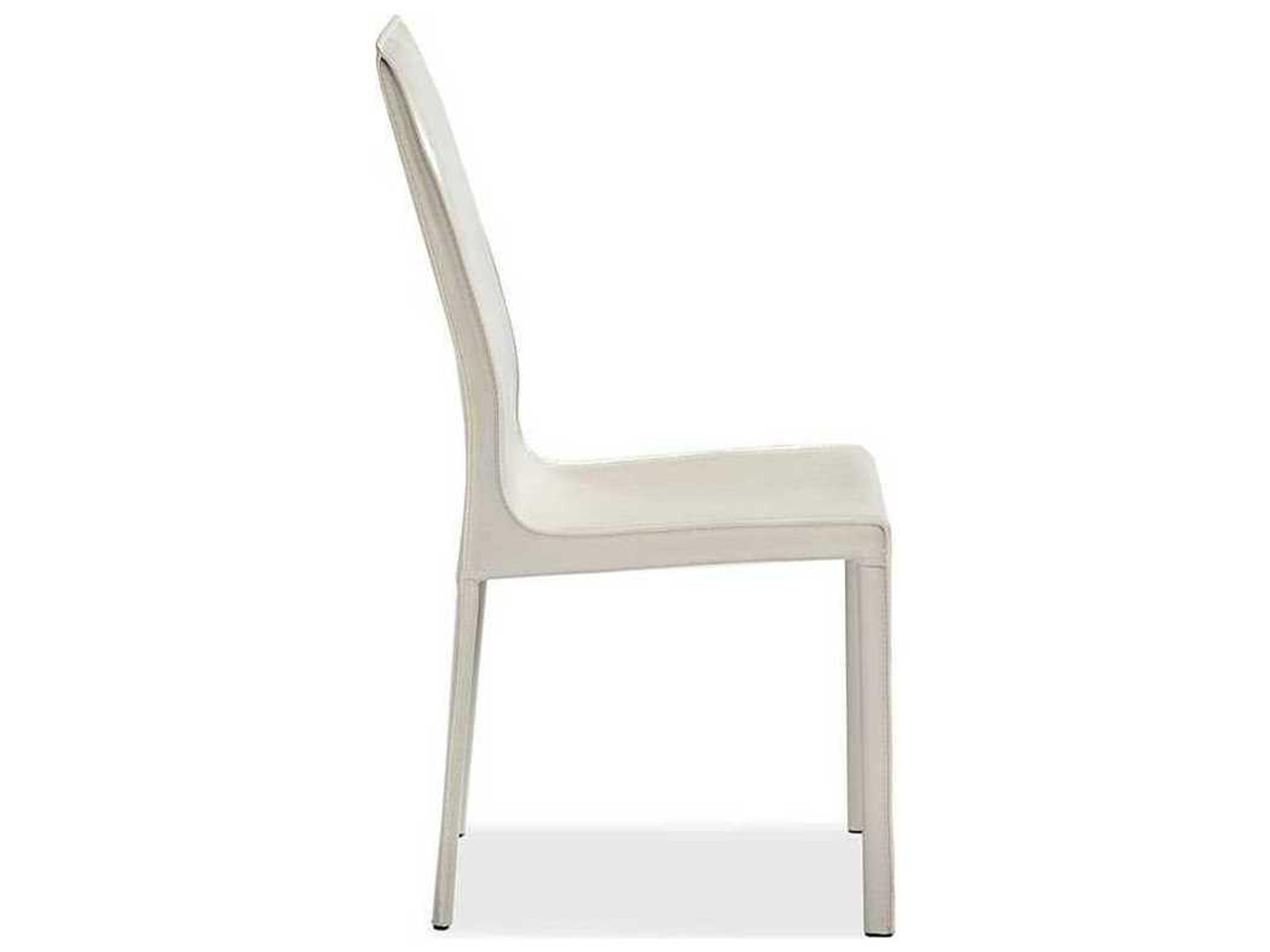 Interlude Home Jada High Back Beige Leather Side Dining Chair
