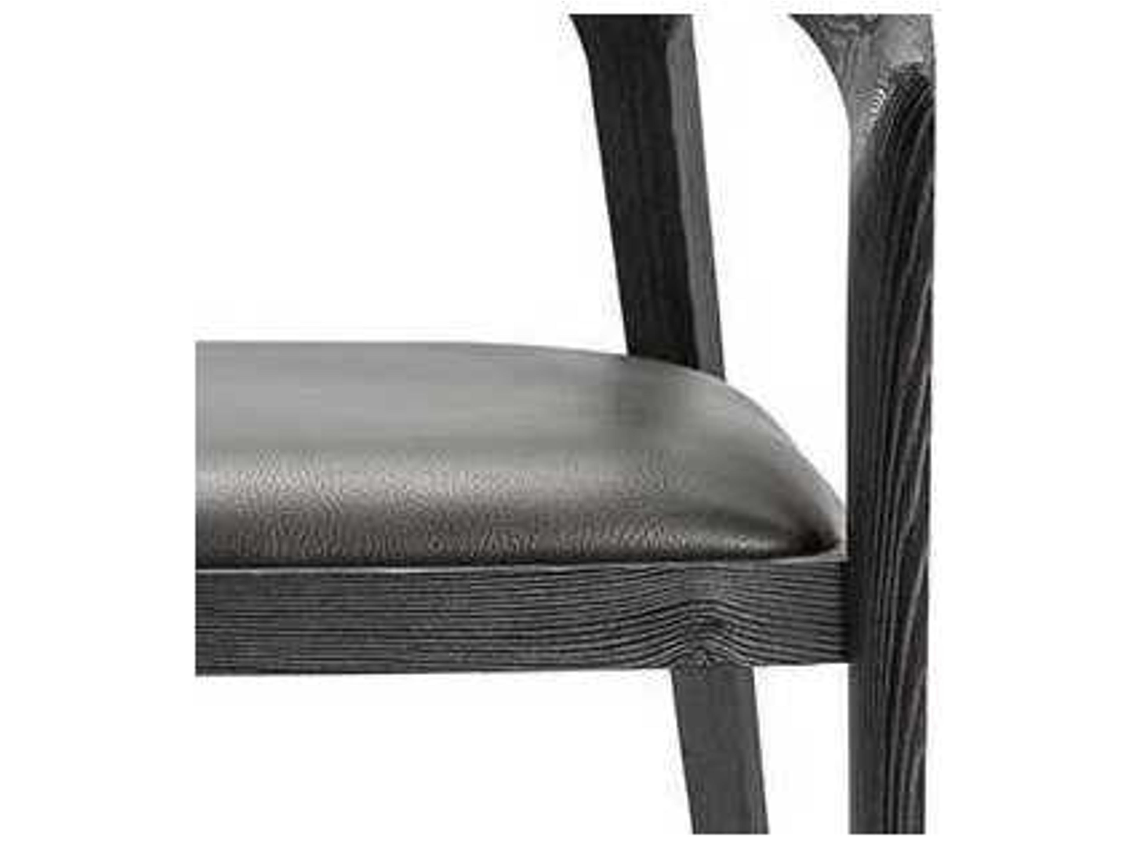 Interlude Home Gray Faux Leather Arm Dining Chair