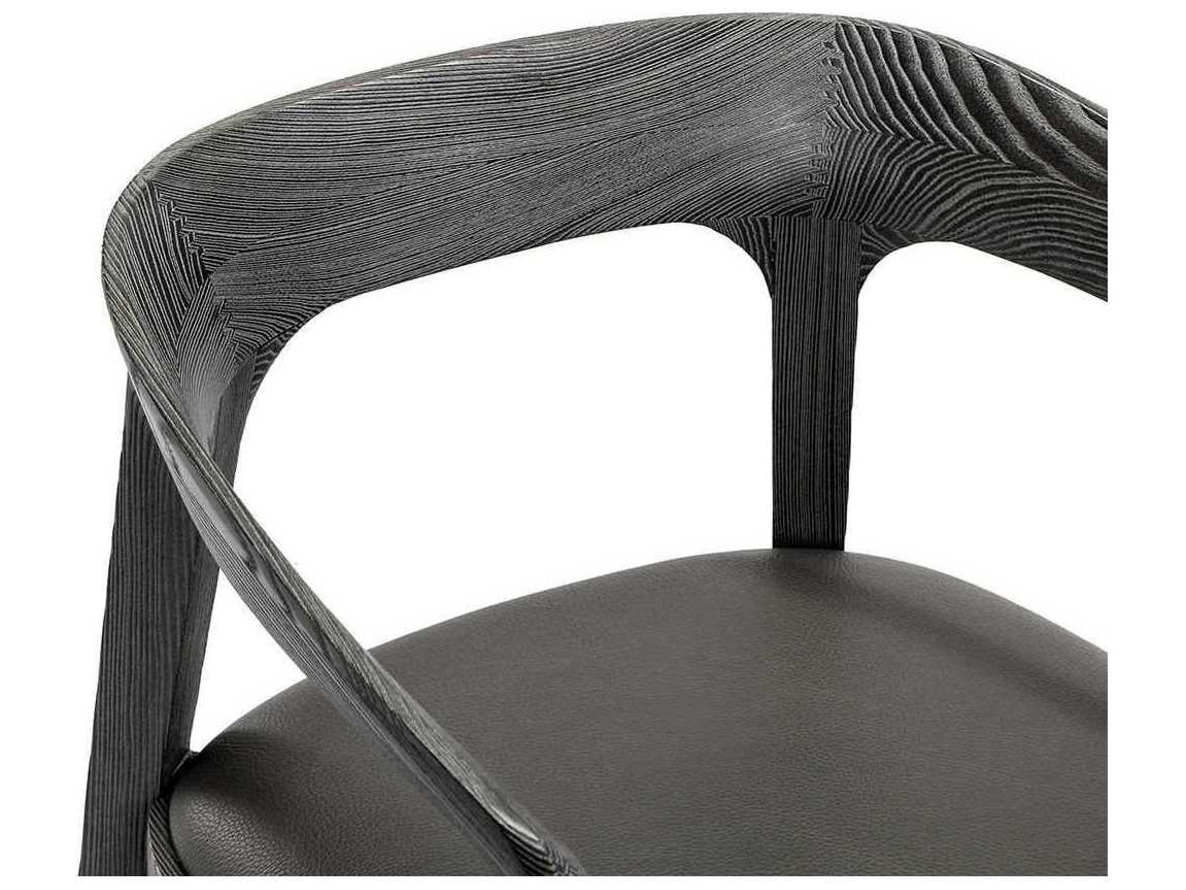 Interlude Home Gray Faux Leather Arm Dining Chair