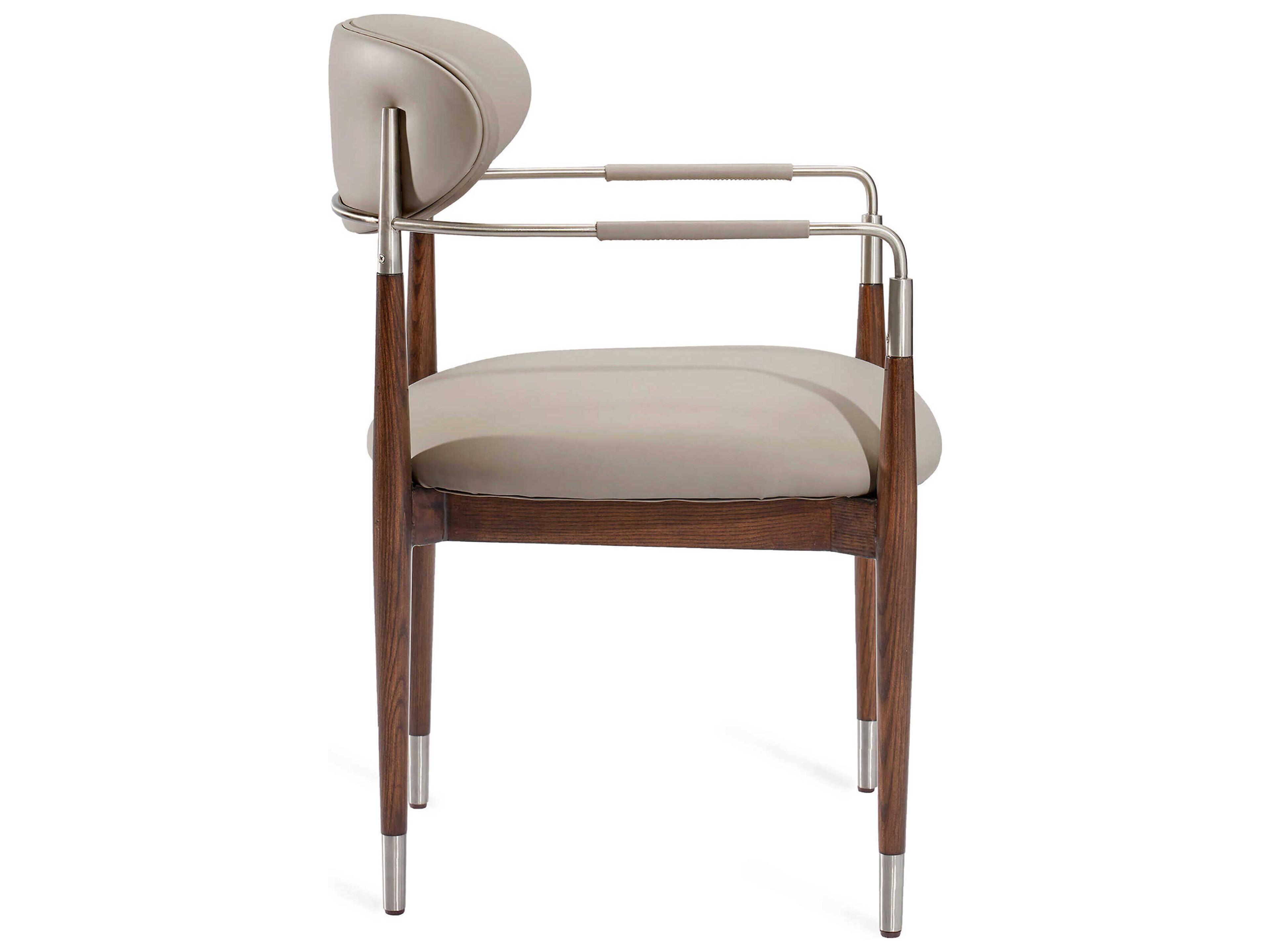 Interlude Home Cidra Walnut Wood Brown Arm Dining Chair