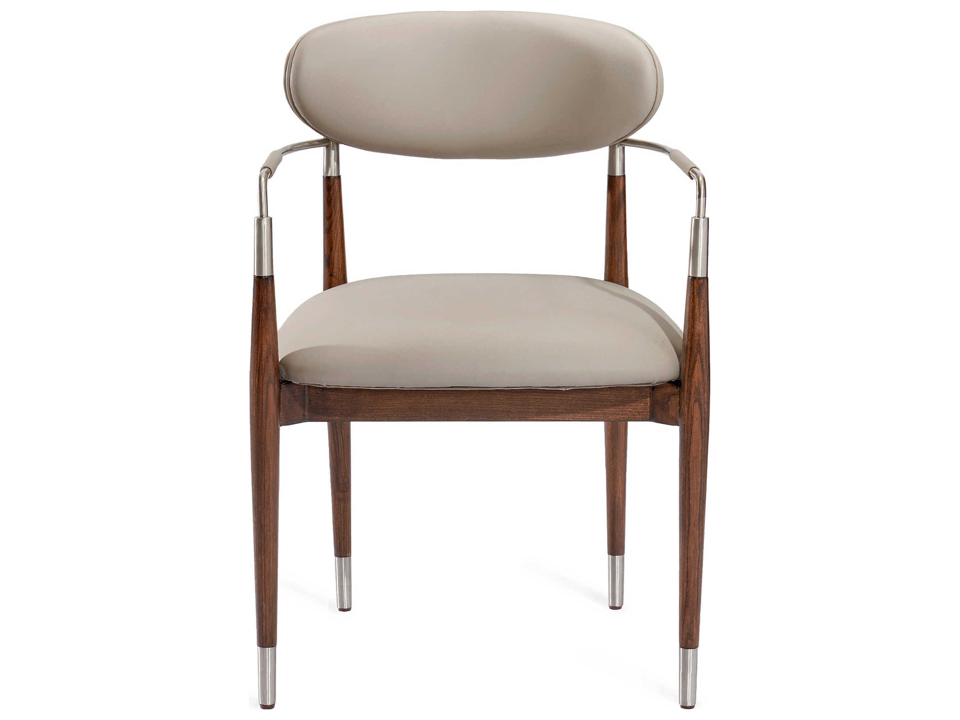 Interlude Home Cidra Walnut Wood Brown Arm Dining Chair