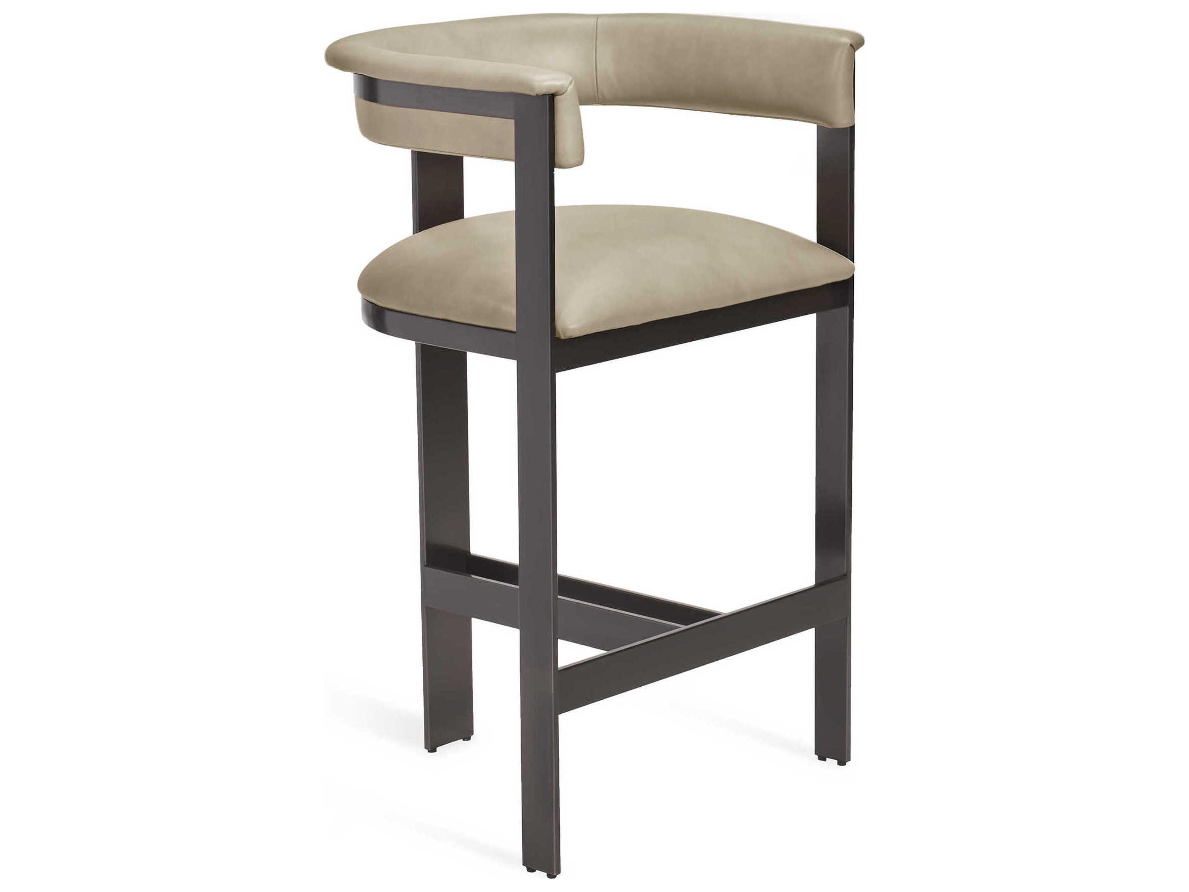 Darcy Leather Fawn Taupe Graphite Counter Stool