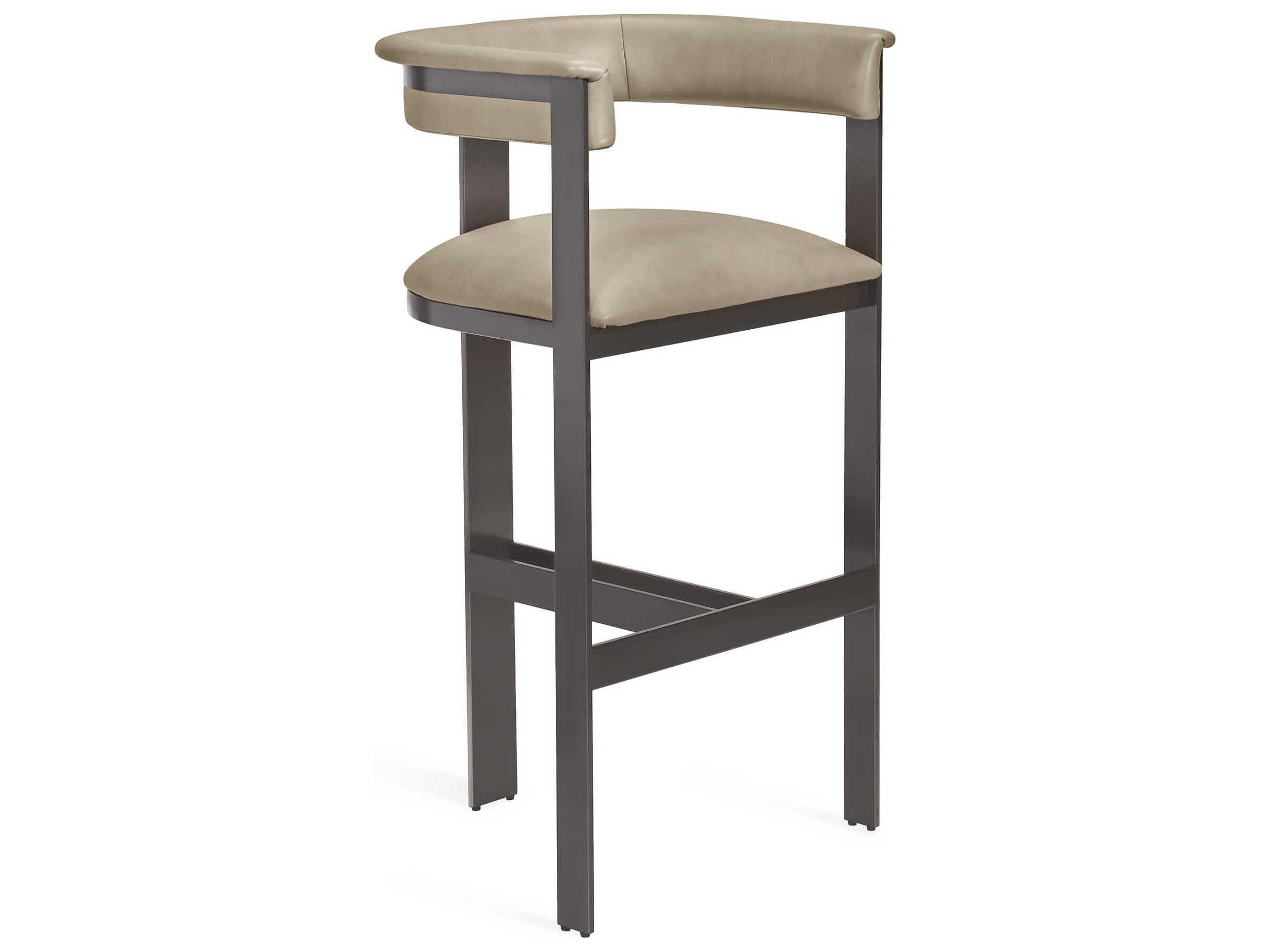 Darcy Leather Fawn Taupe Graphite Bar Stool