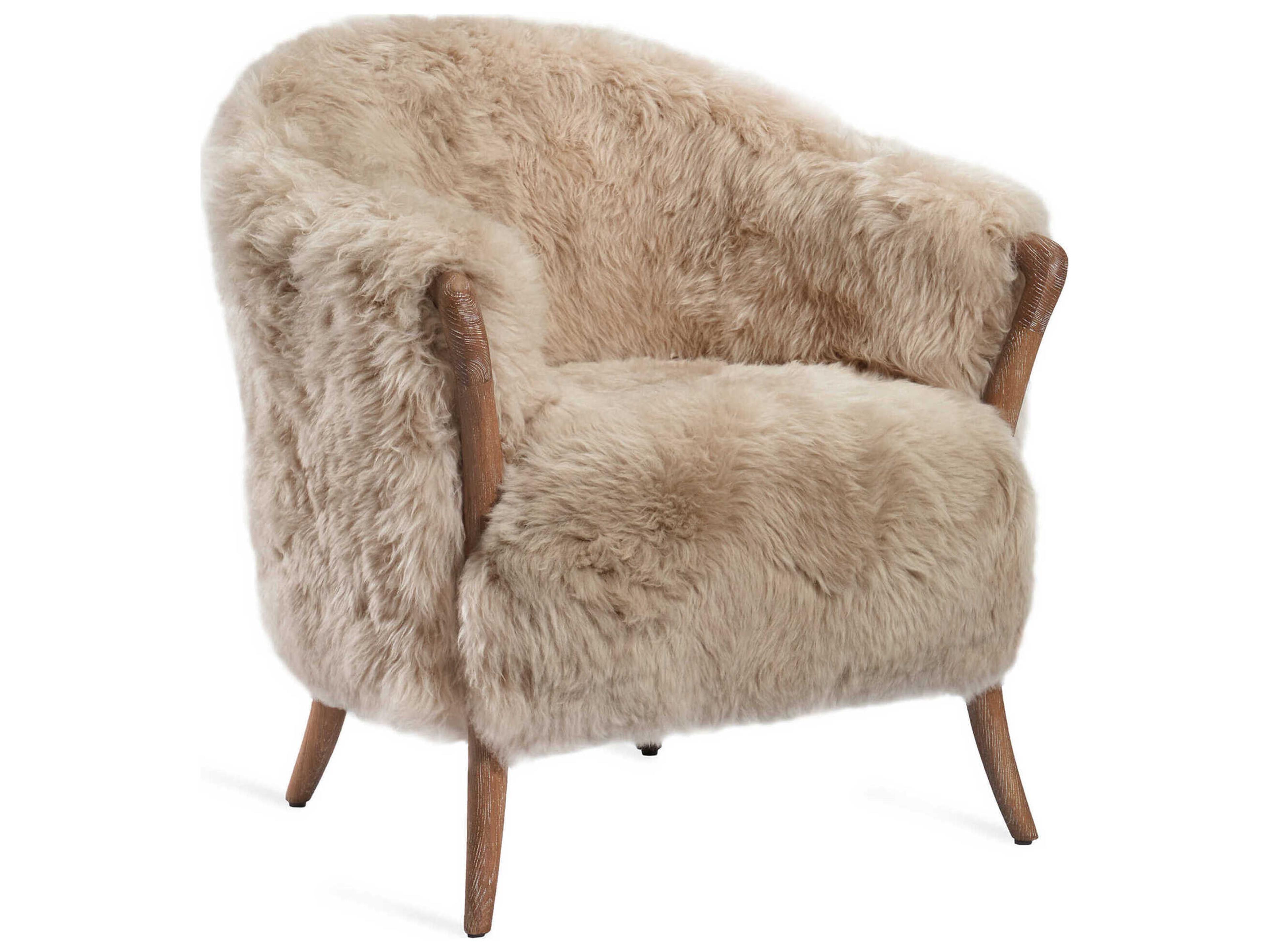 Ilaria Fur Beige Accent Chair