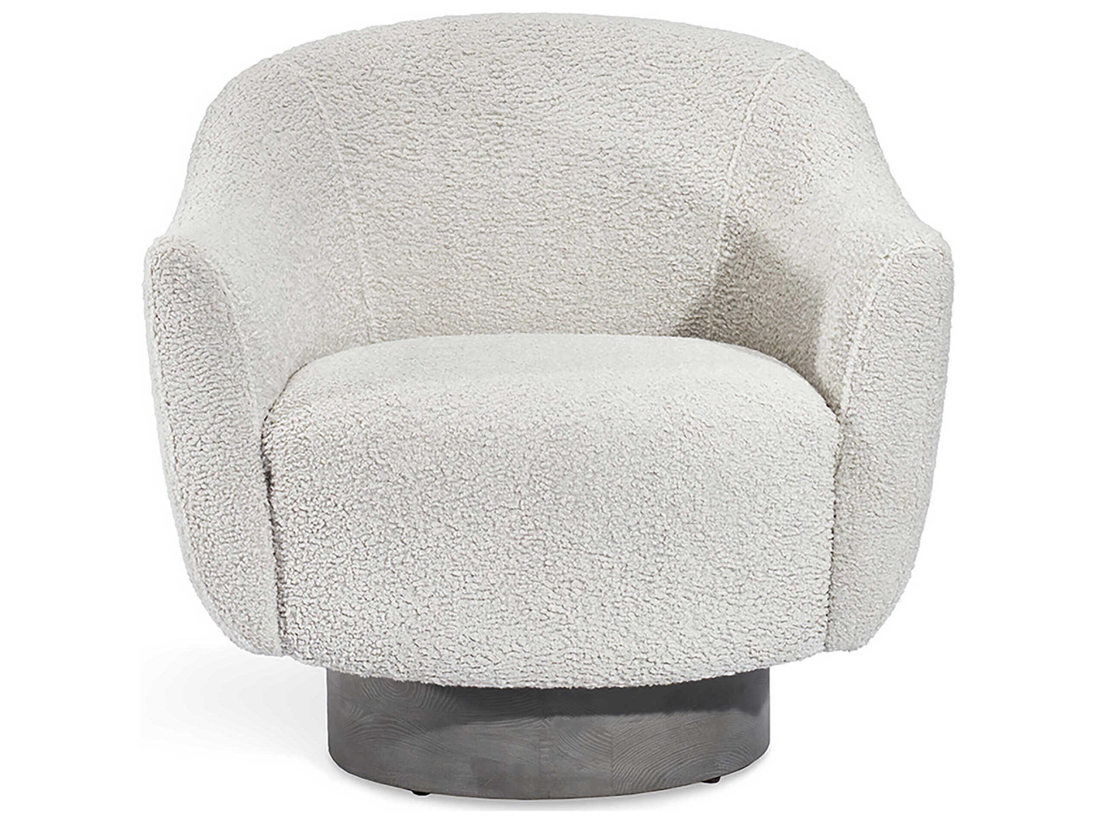 Interlude Home Simone Swivel Gray Fabric Accent Chair