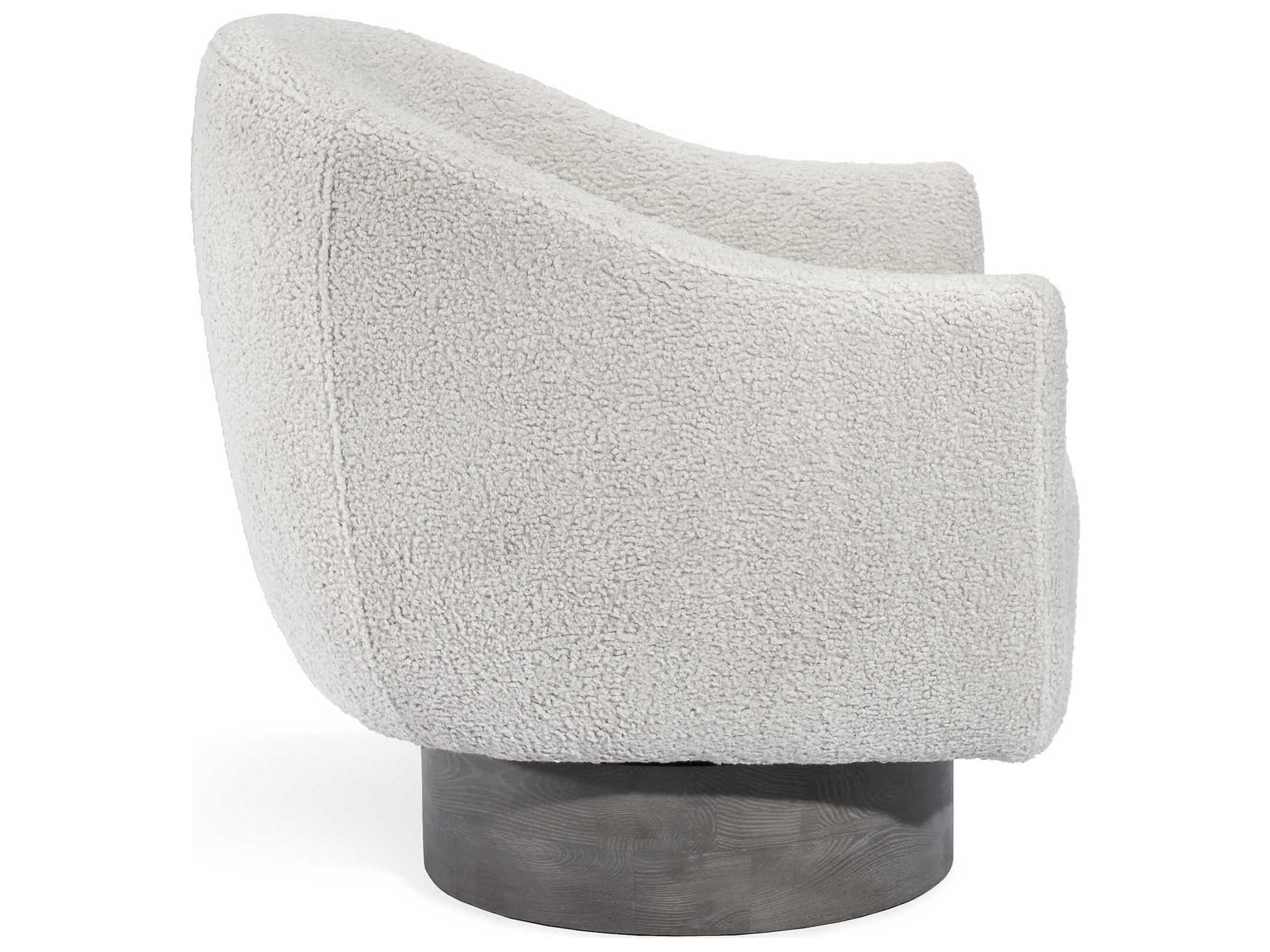 Interlude Home Simone Swivel Gray Fabric Accent Chair