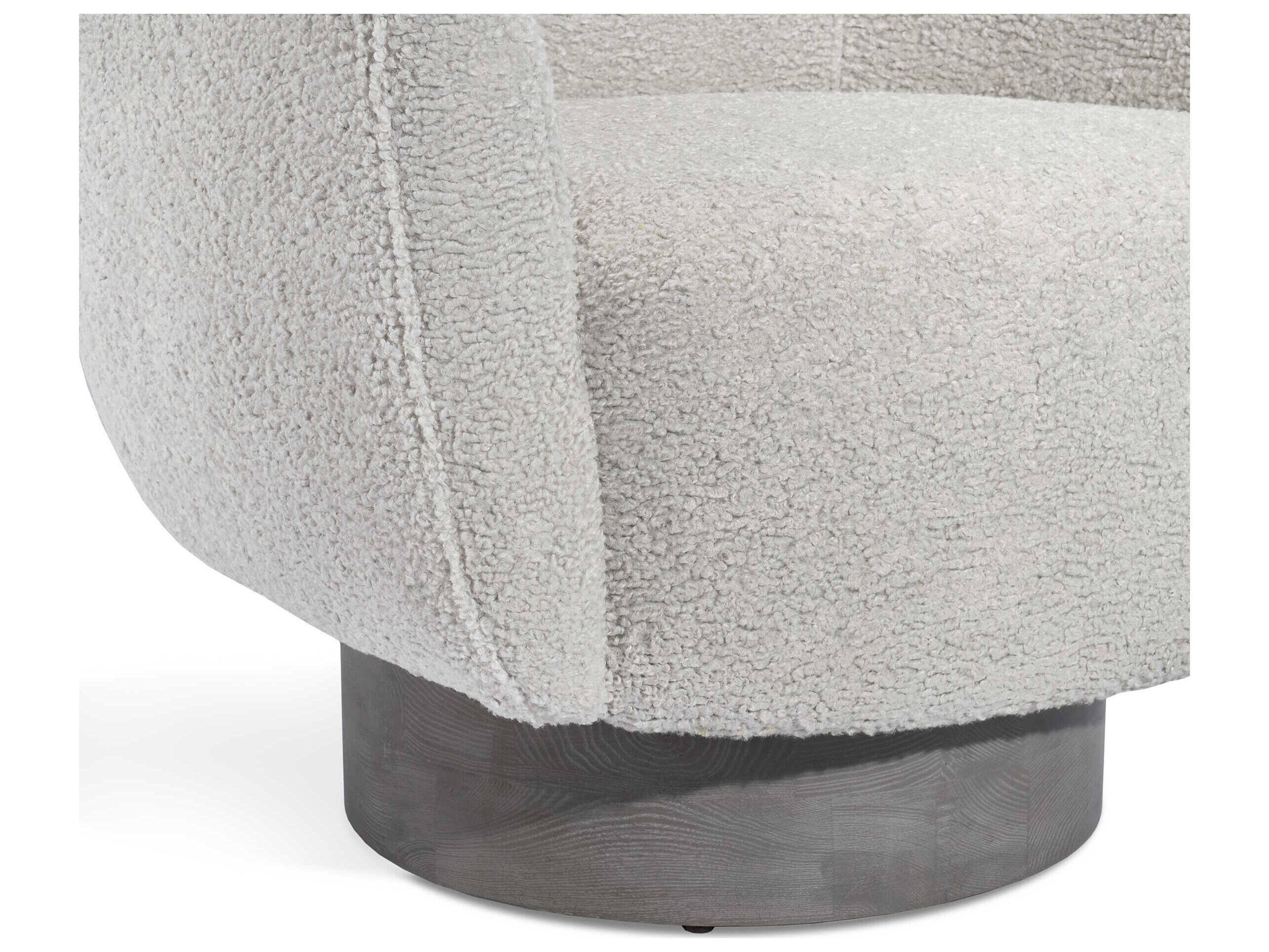 Interlude Home Simone Swivel Gray Fabric Accent Chair