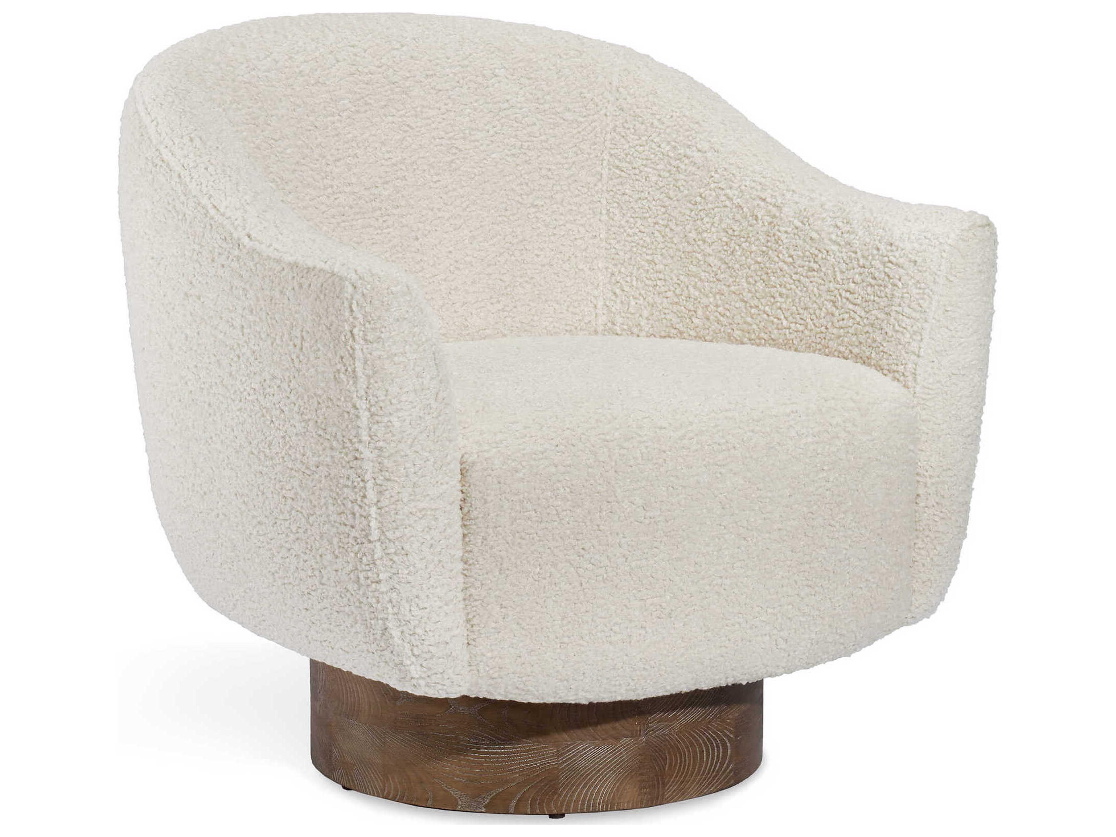 Simone Swivel Beige Fabric Accent Chair
