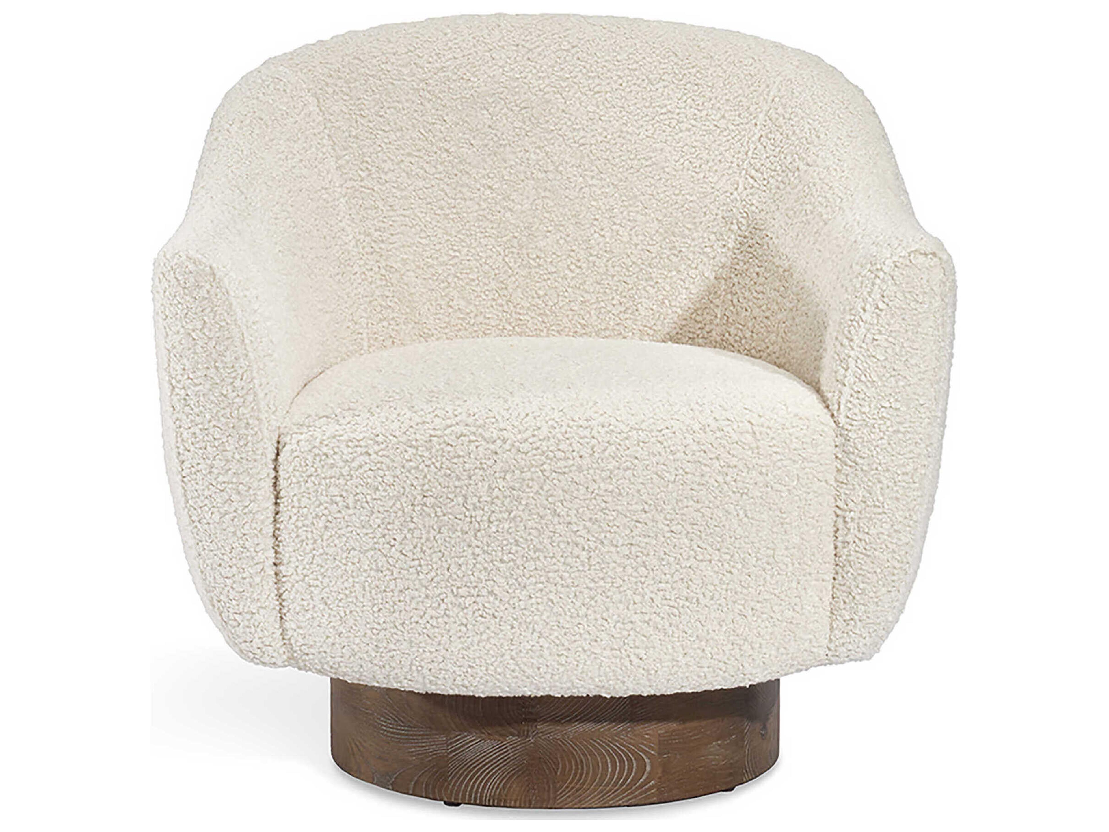 Interlude Home Simone Swivel Beige Fabric Accent Chair