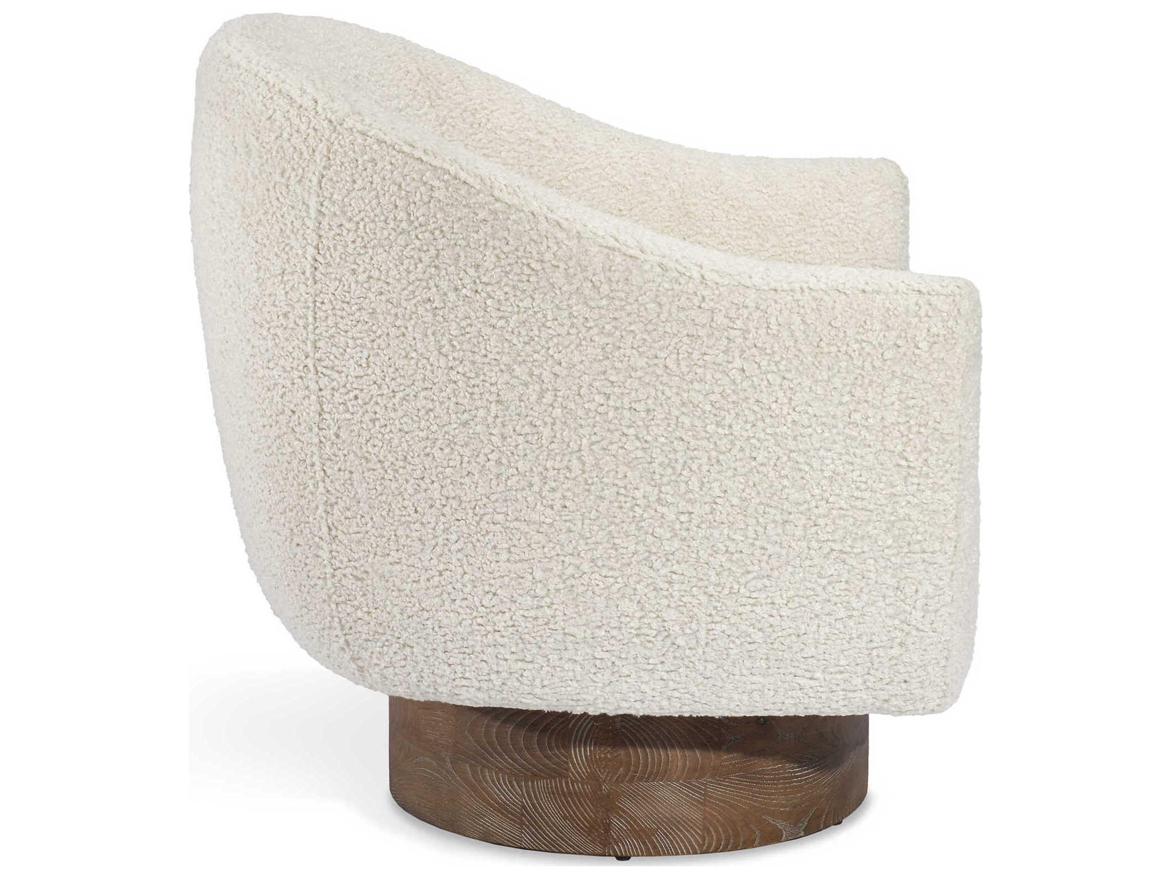 Interlude Home Simone Swivel Beige Fabric Accent Chair