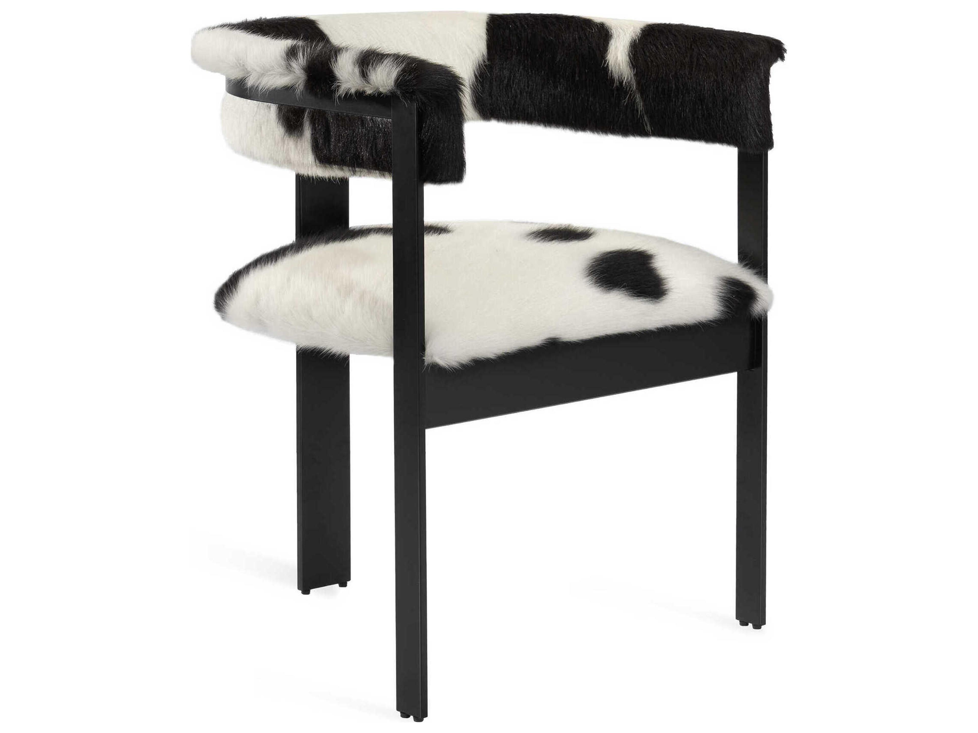 Darcy Leather Black Upholstered Arm Dining Chair