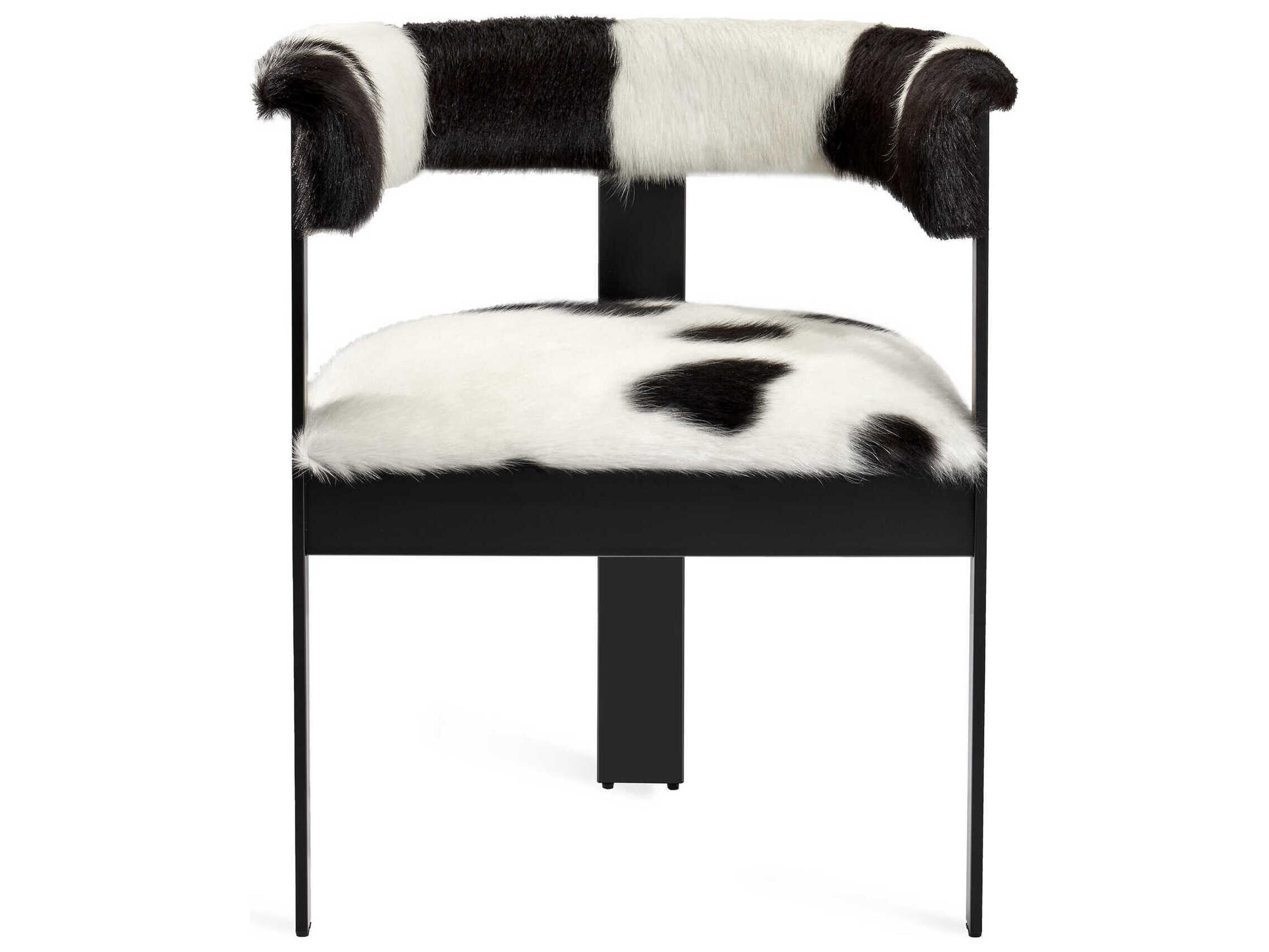 Interlude Home Darcy Leather Black Upholstered Arm Dining Chair